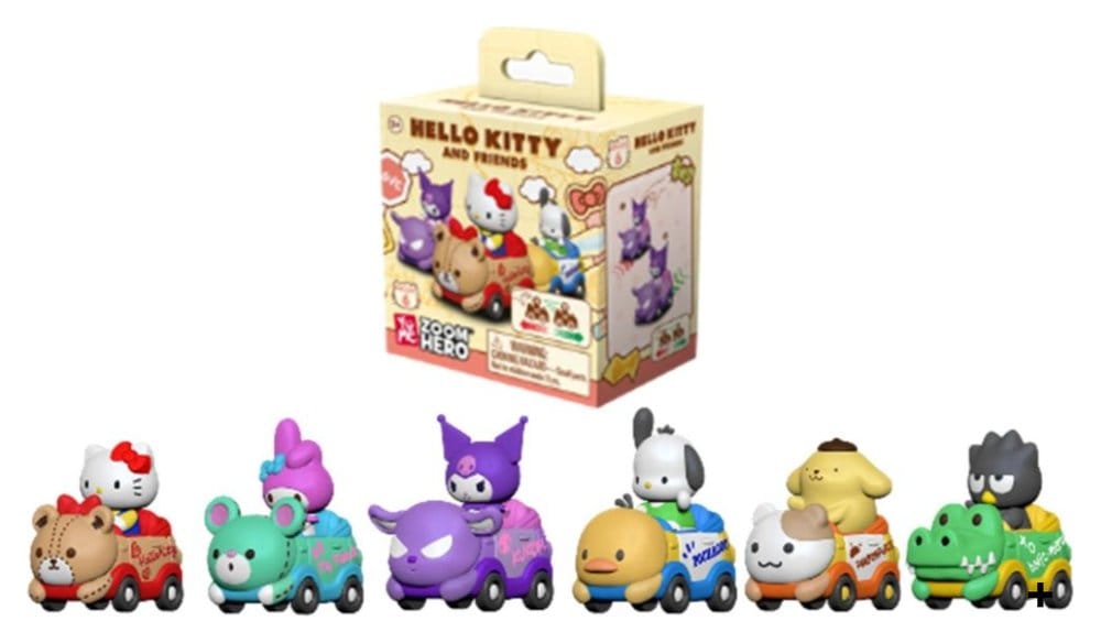 Sanrio Zoom Hero véhicules à friction avec figurine Hello Kitty and Friends Series 1 boîte-mystère présentoir (12)