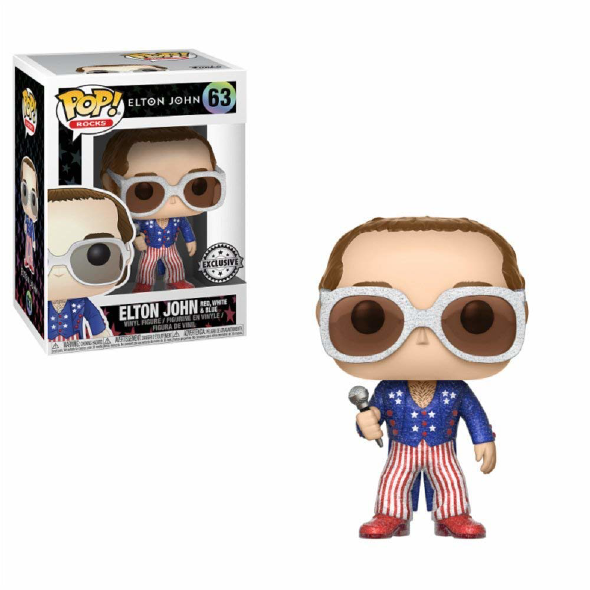 Funko Pop! Rocks Elton John Red, White & Blue (Glitter)