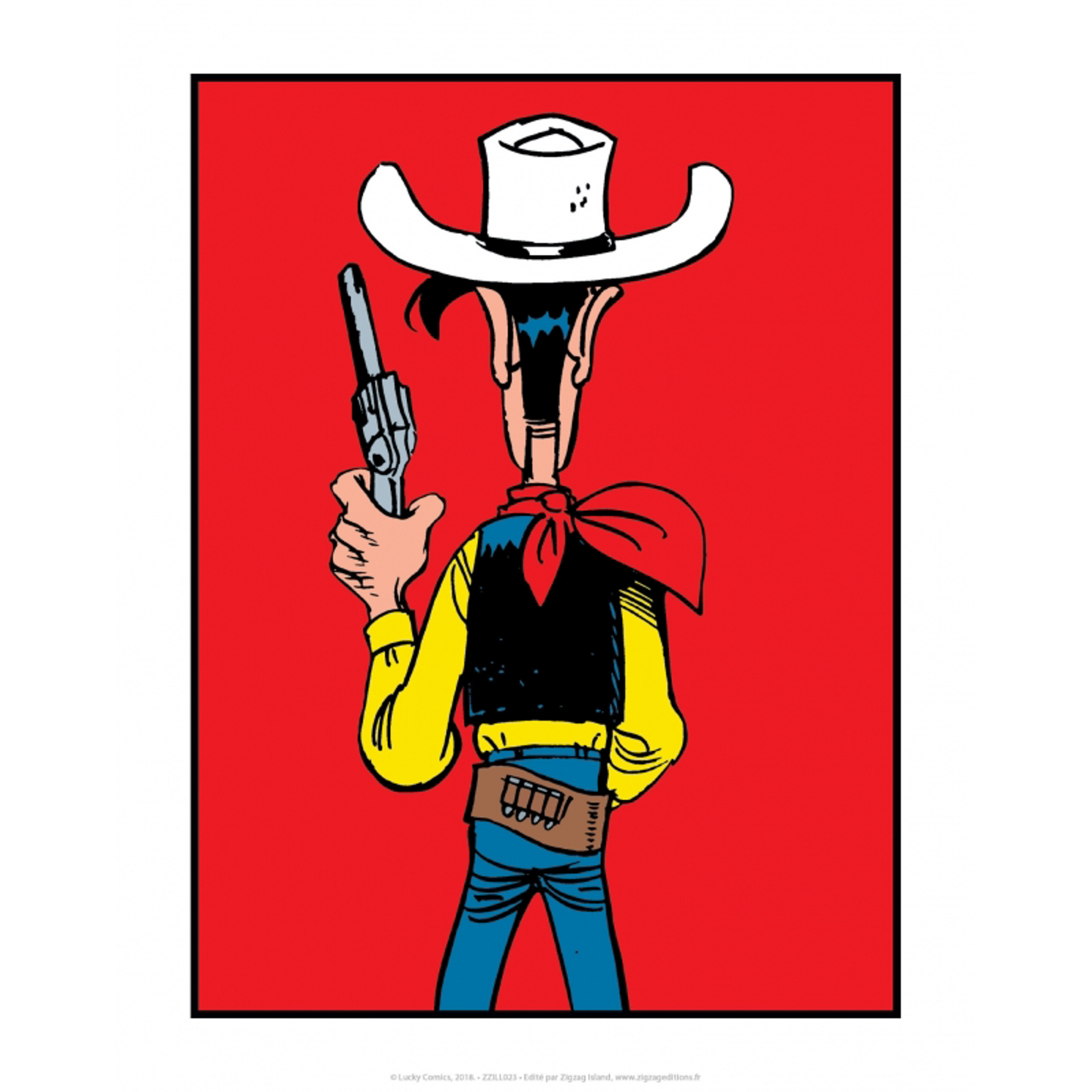 Lucky Luke - Affiche - Dos rouge - flash vidéo