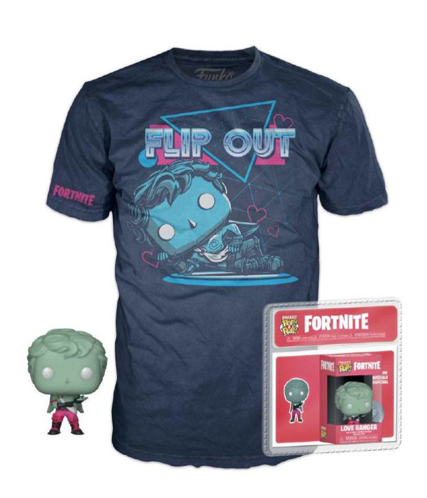 Funko Pocket Pop! & T-Shirt Fortnite Love Ranger - Size M - flash vidéo