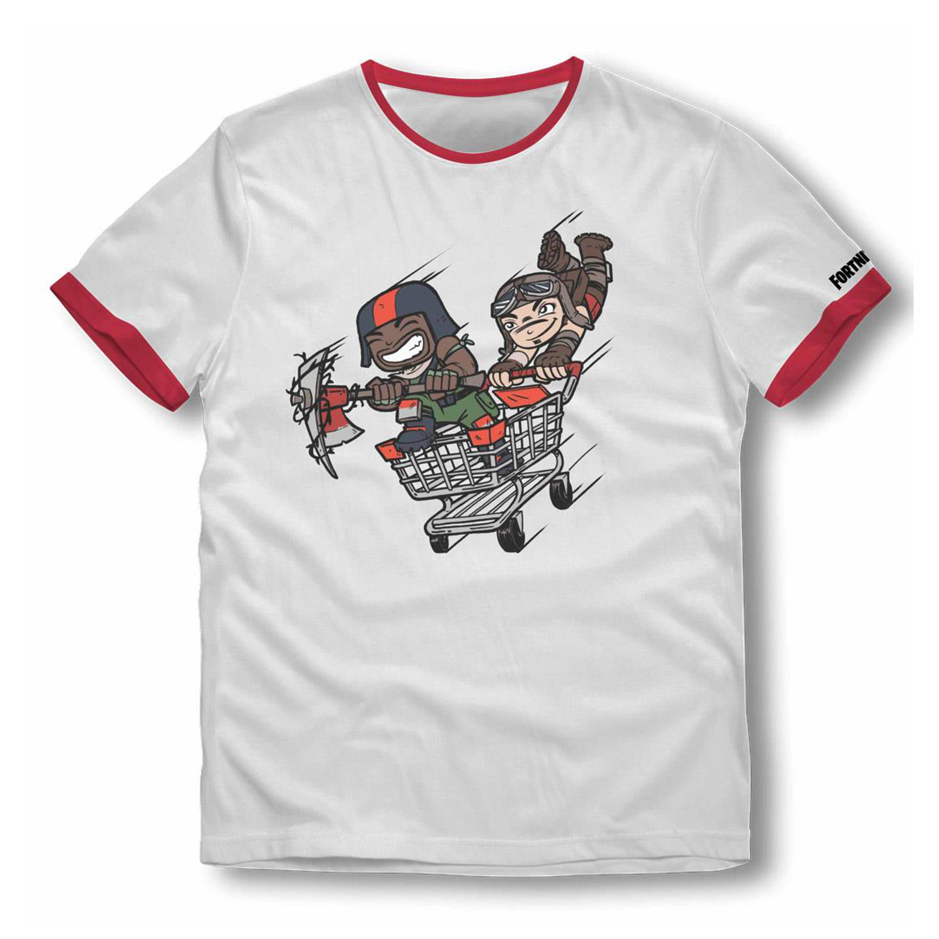 Fortnite - White Shopping Trolley T-Shirt Kids 12Y - flash vidéo