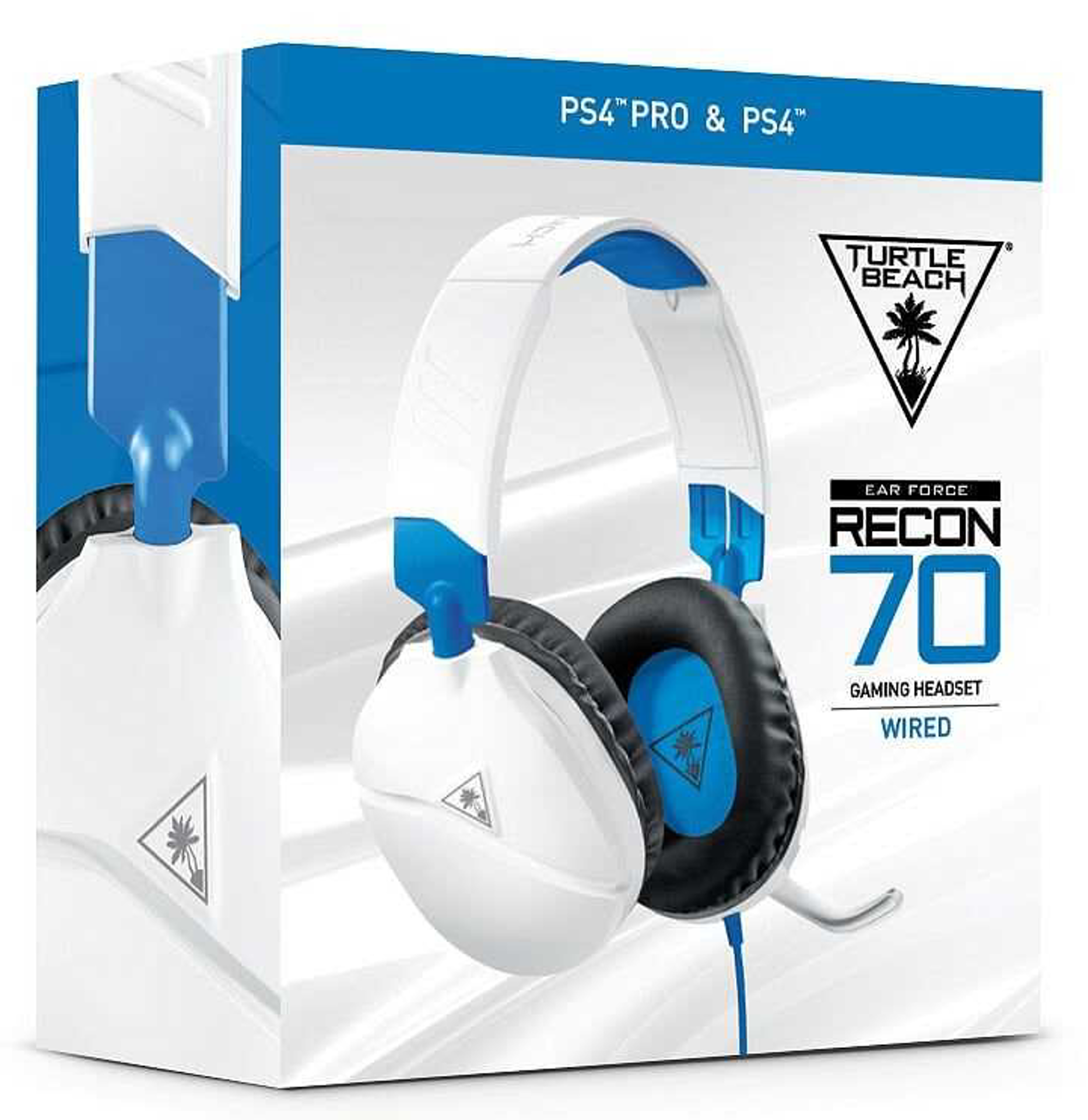 Turtle Beach - Casque de jeu filaire Recon 70P Blanc pour PS5, PS4, Xbox Series X|S, Xbox One, Switch et Mobile - flash vidéo