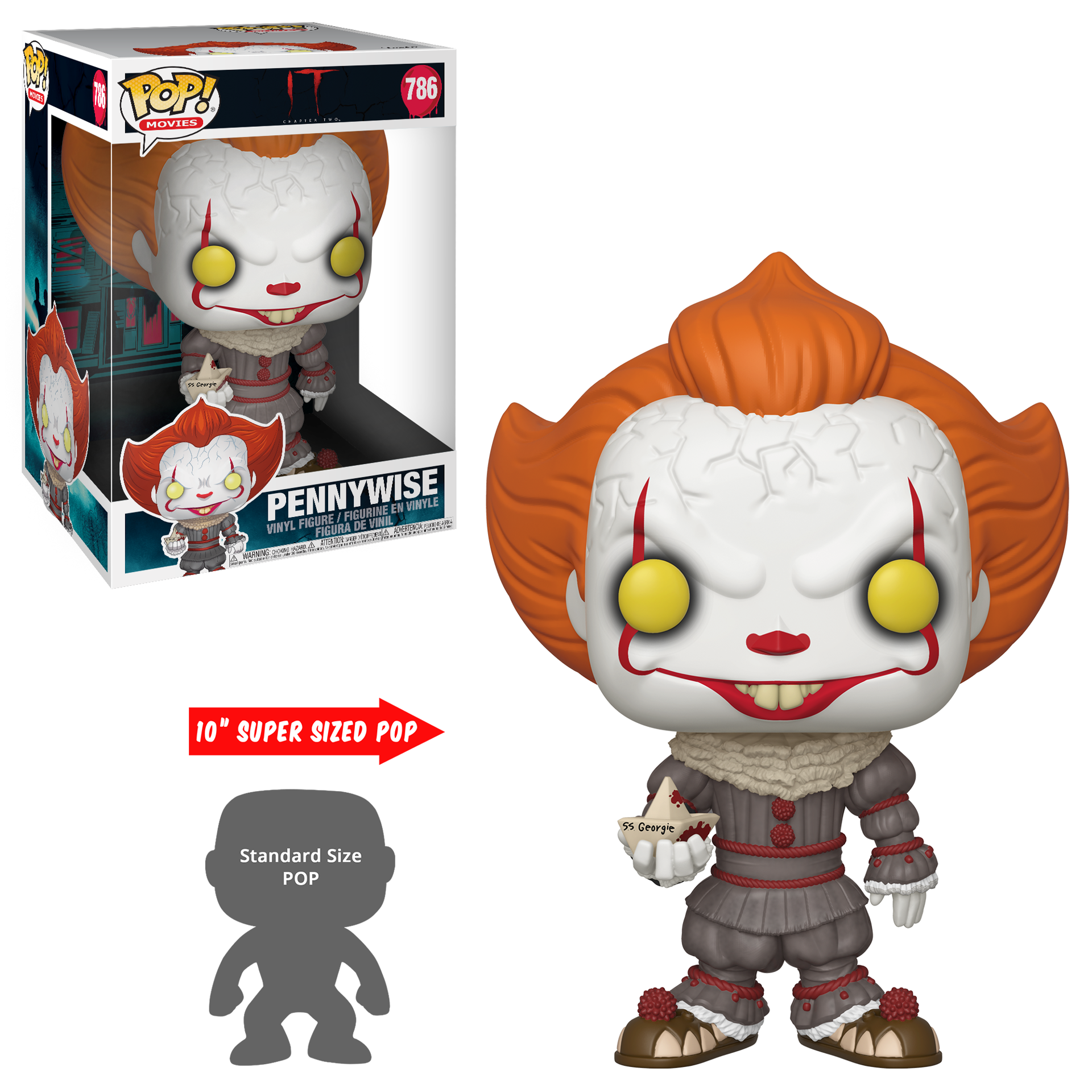 Funko Pop! Jumbo: IT Chapter 2 - Pennywise with Boat 10" Super Sized Pop!