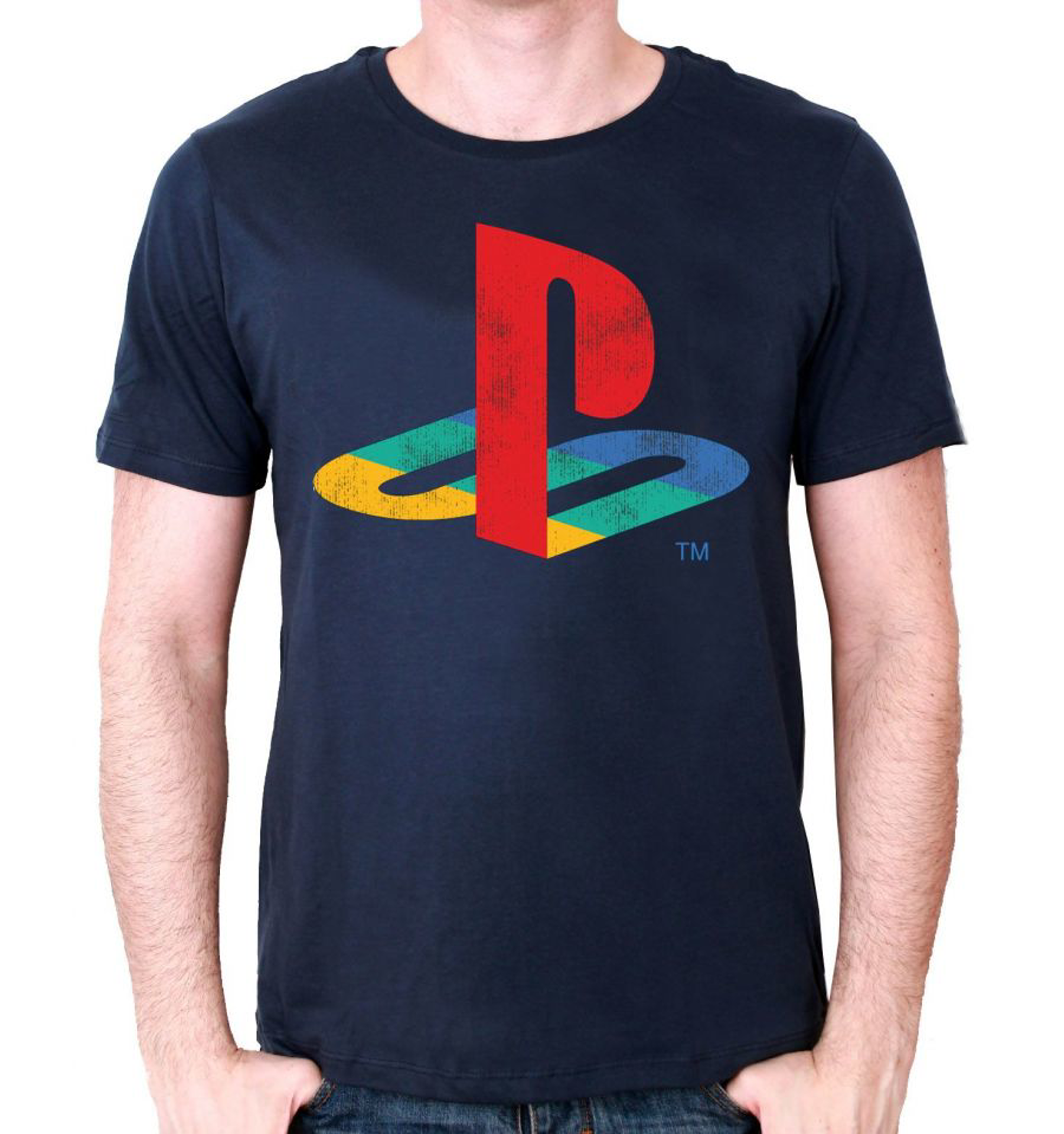 Playstation Logo Navy Blue T-Shirt L - flash vidéo