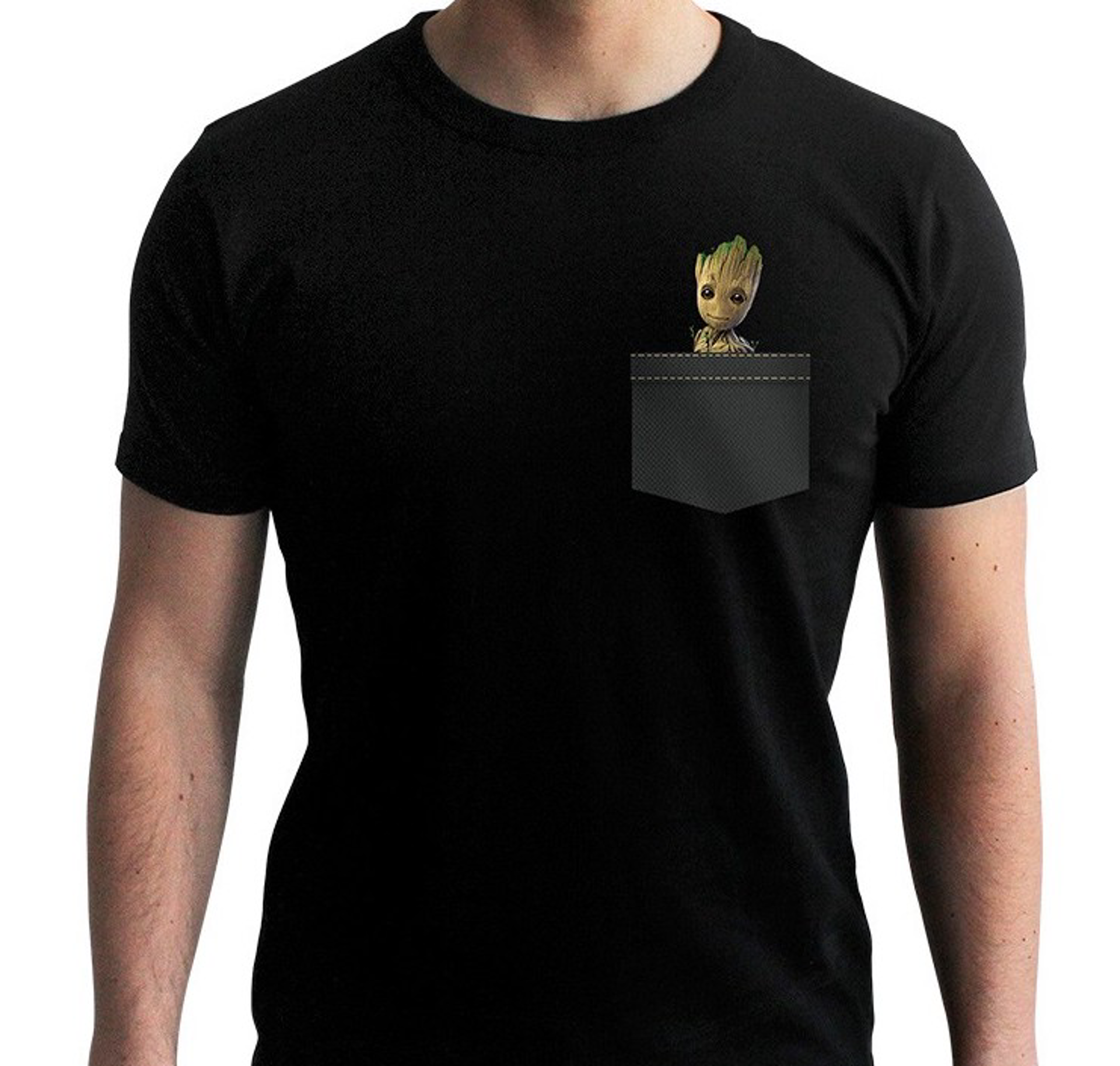 § Marvel - Pocket Groot Black Man T-Shirt L