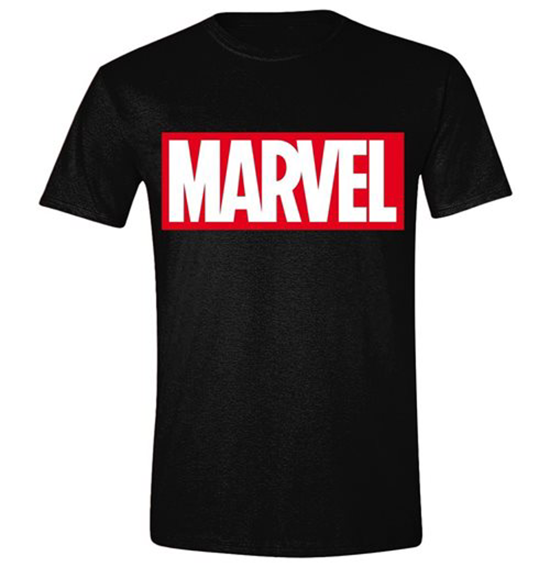 Marvel - Logo Black Man T-Shirt L