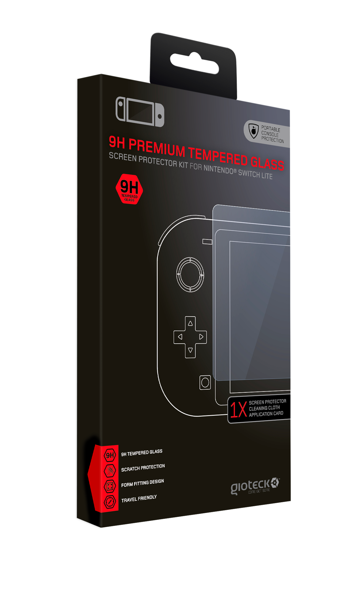 Gioteck - Kit de protection d'écran en verre trempé premium 9H pour Nintendo Switch Lite