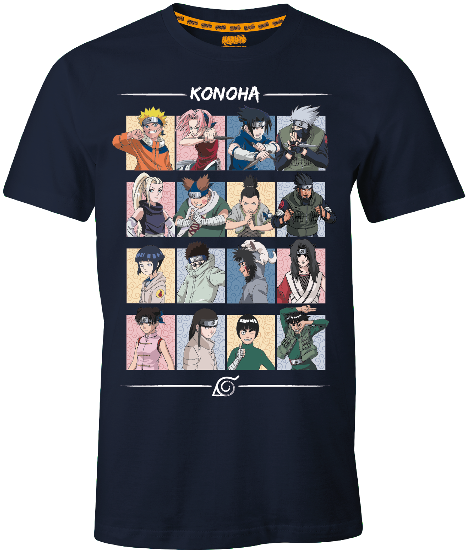 Naruto - Konoha - T-Shirt Noir Pour Hommes - L