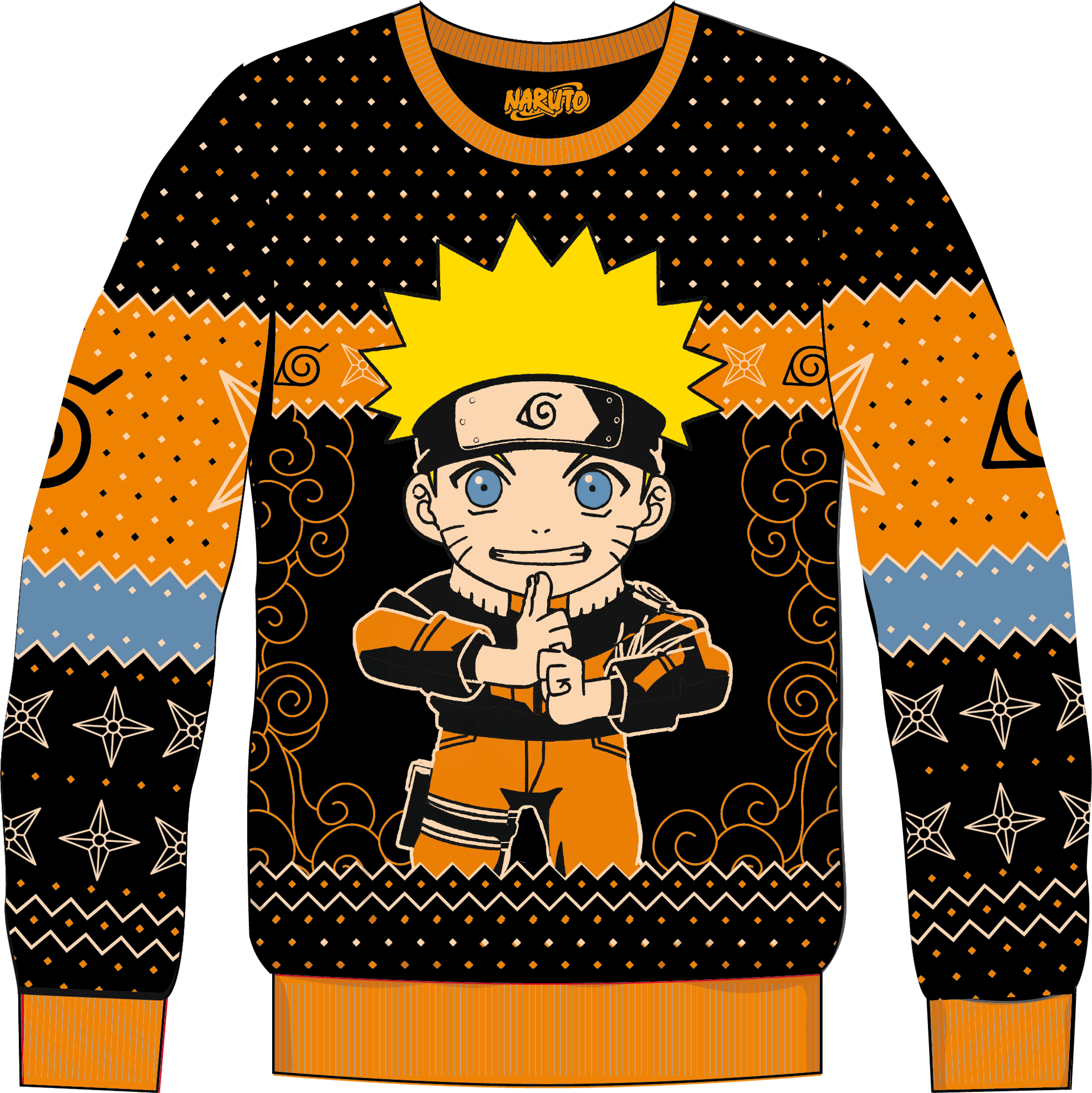§ Naruto - Pull de Noël Façon Naruto M - flash vidéo