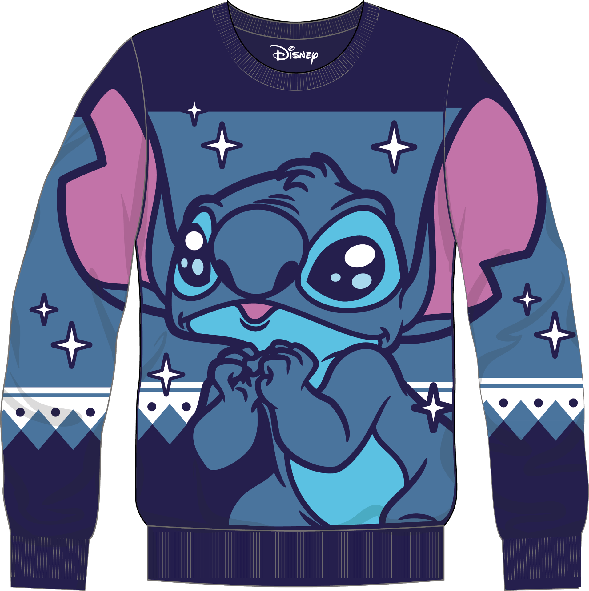 Lilo Et Stitch - Pull de Noël Bleu XL - flash vidéo