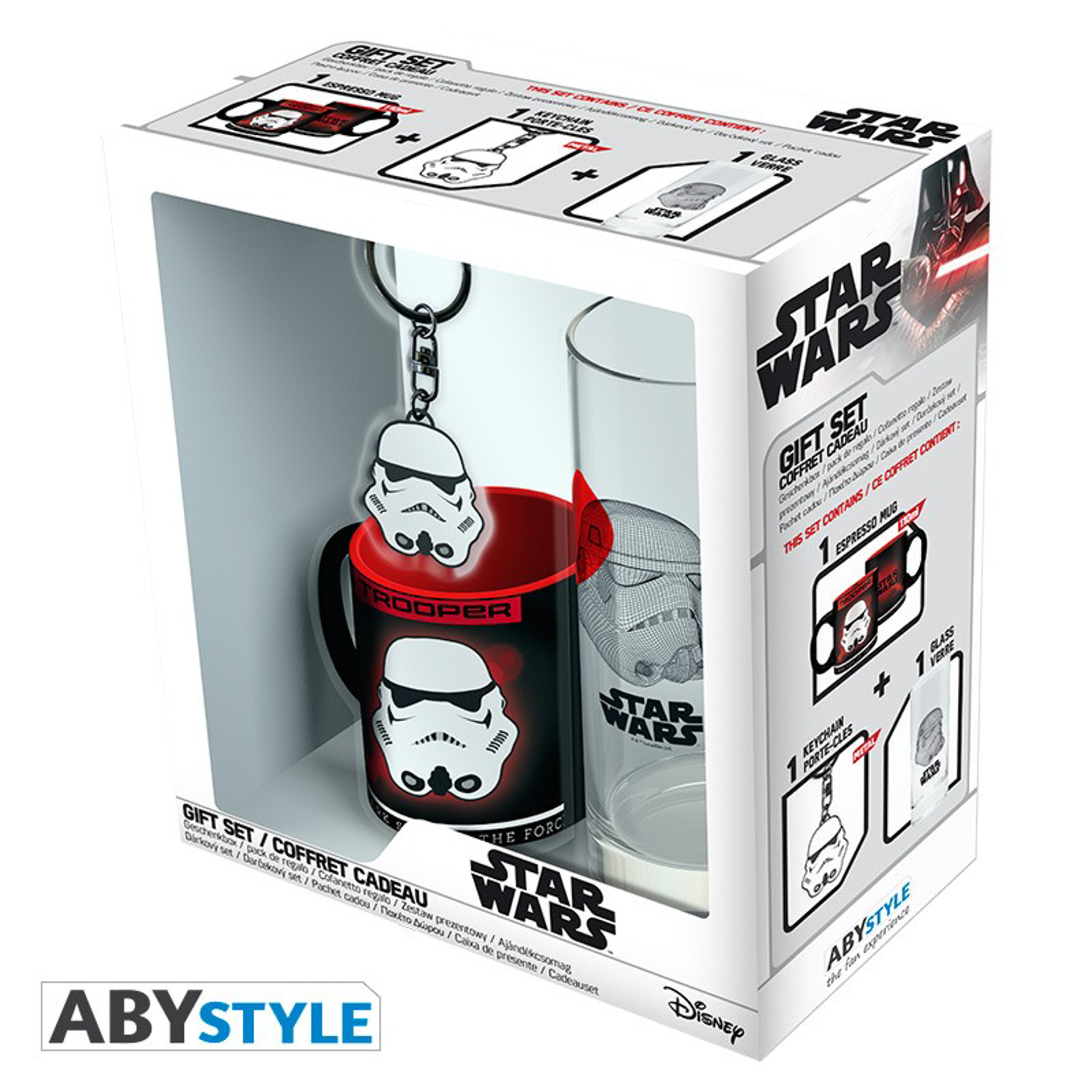 Star Wars - Coffret Cadeau + Verre + Porte-Clefs + Mini Mug Trooper