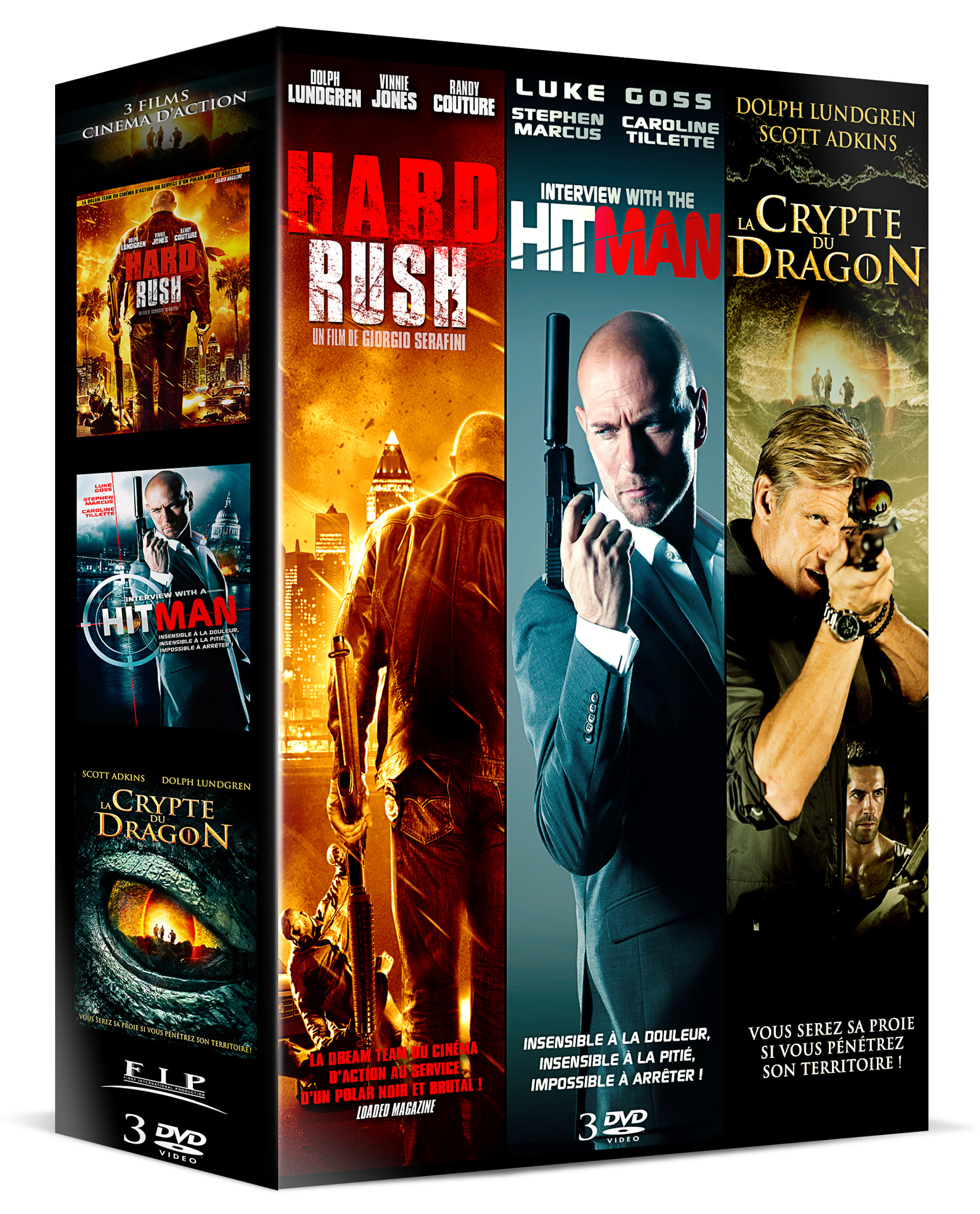 Coffret Action: Hard Rush + Interview with a Hitman + La Crypte du Dragon - flash vidéo
