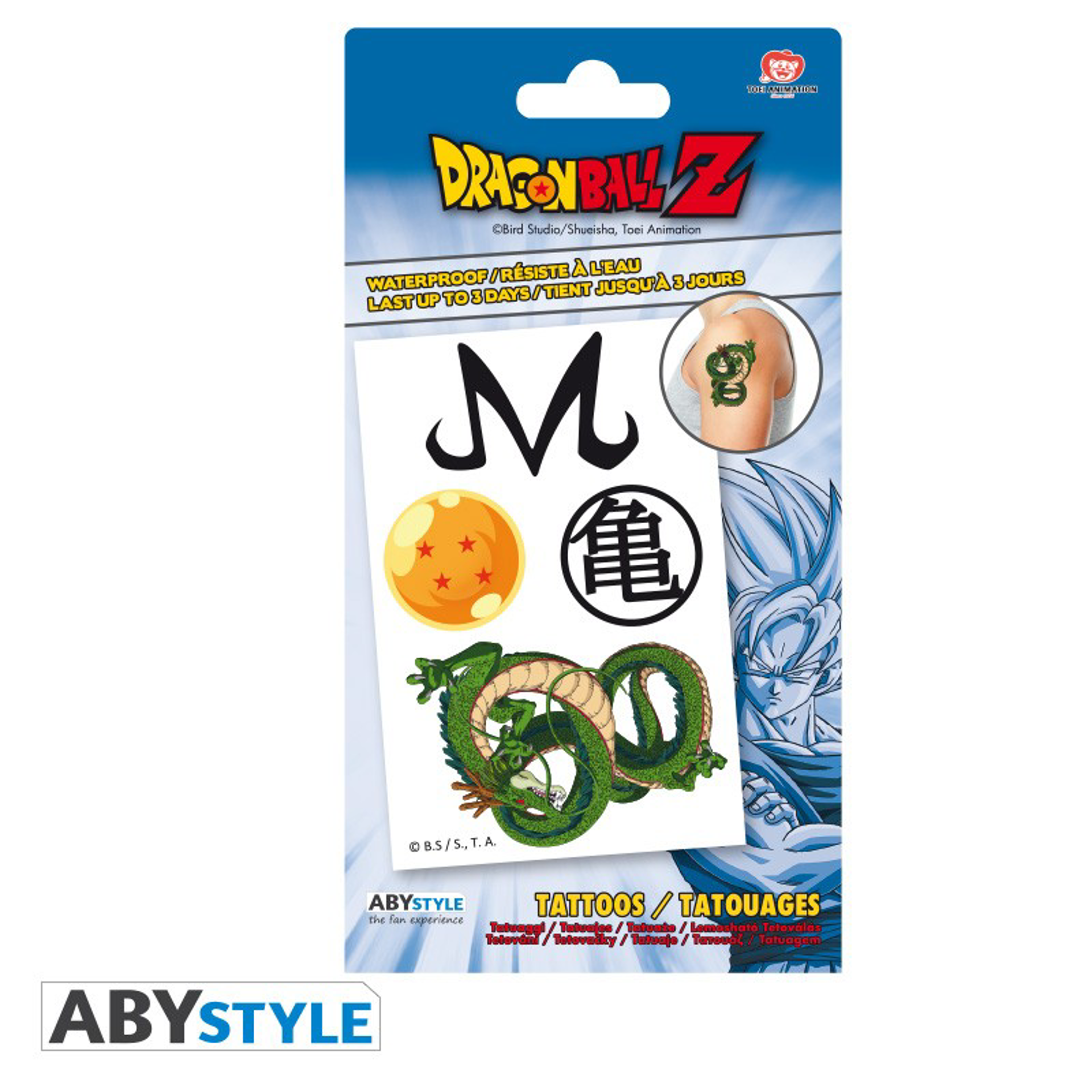 § Dragon Ball Z - Tatouages temporaires x5 - flash vidéo