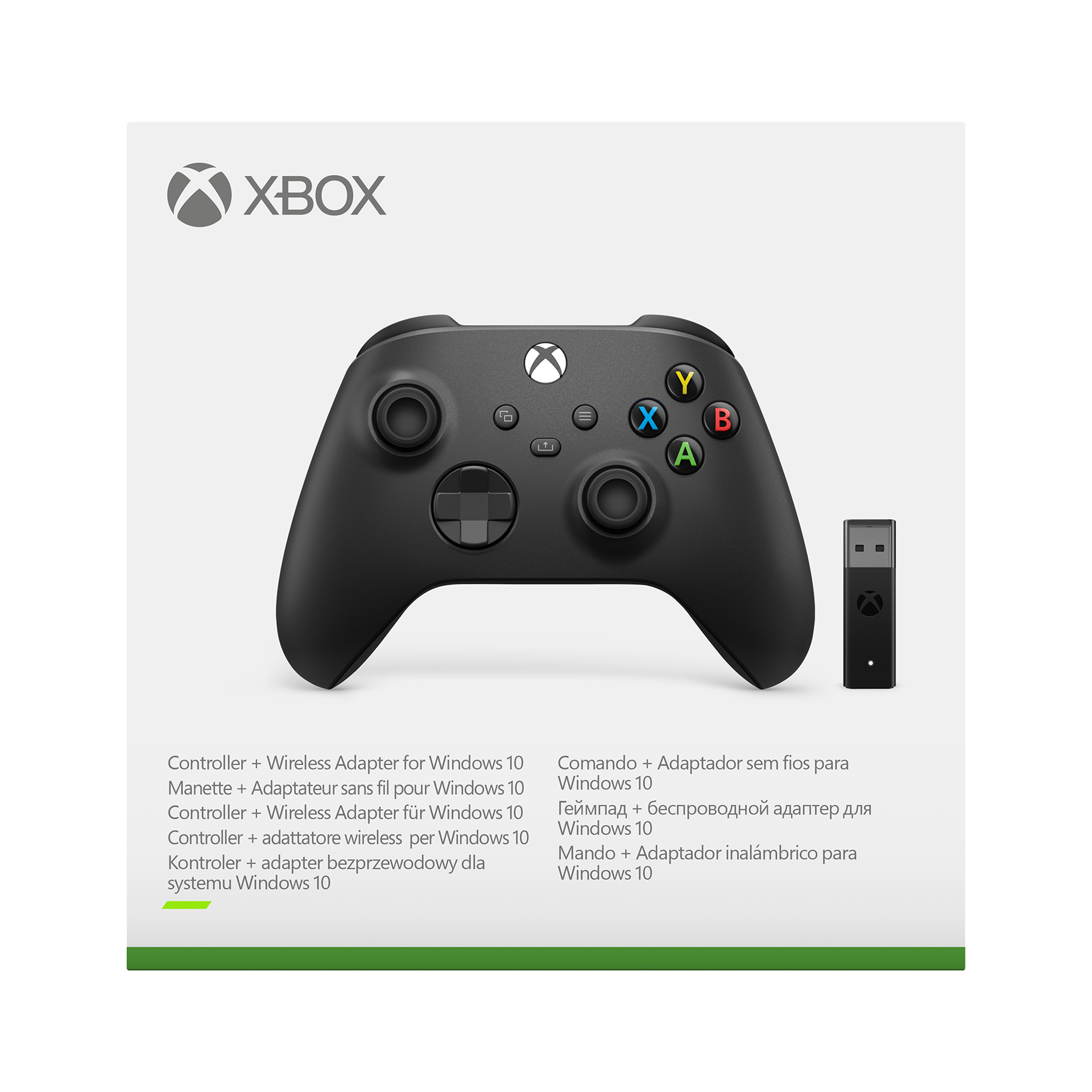 Manette sans fil Xbox Carbon Black + Adaptateur sans fil pour Windows 10, Xbox Series X|S, Xbox One et Mobile