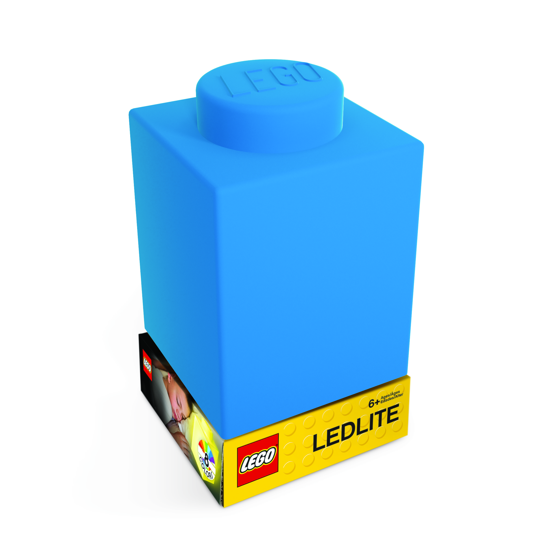 Veilleuse LED en silicone brique Lego - Bleu - flash vidéo