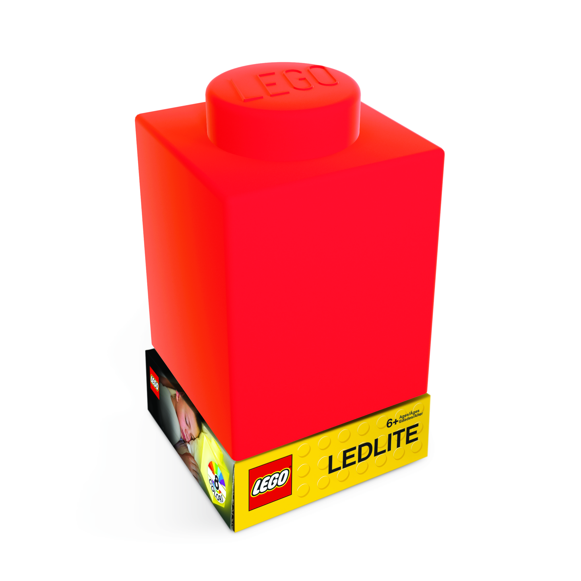 Veilleuse LED en silicone brique Lego - Rouge - flash vidéo