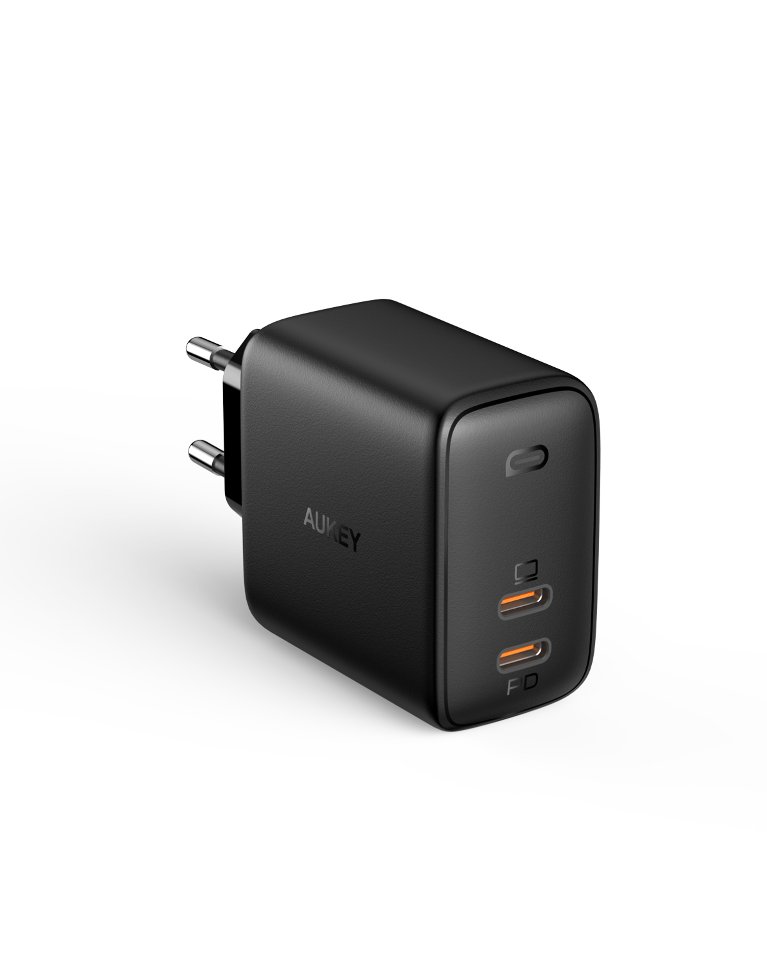 Aukey - Chargeur mural PD 65W à deux ports avec GaNFast Tech PA-B4 Omnia Duo - flash vidéo