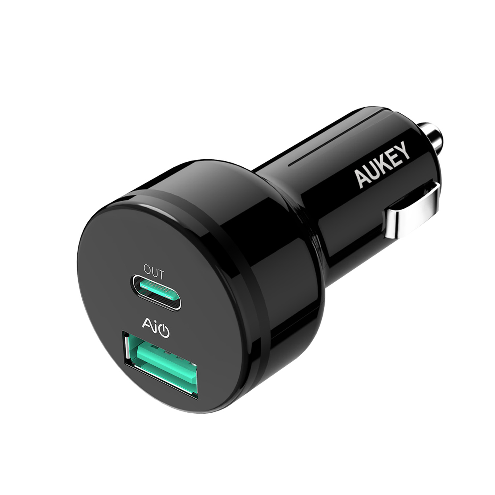 Aukey - Chargeur de voiture 39W PD à 2 ports CC-Y7 Expedition Duo - flash vidéo