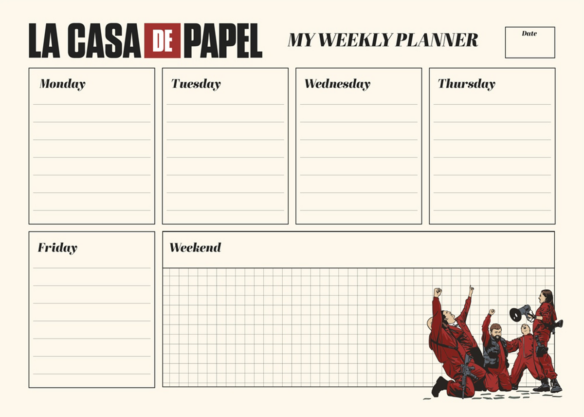 La Casa de Papel - Agenda semainier A4