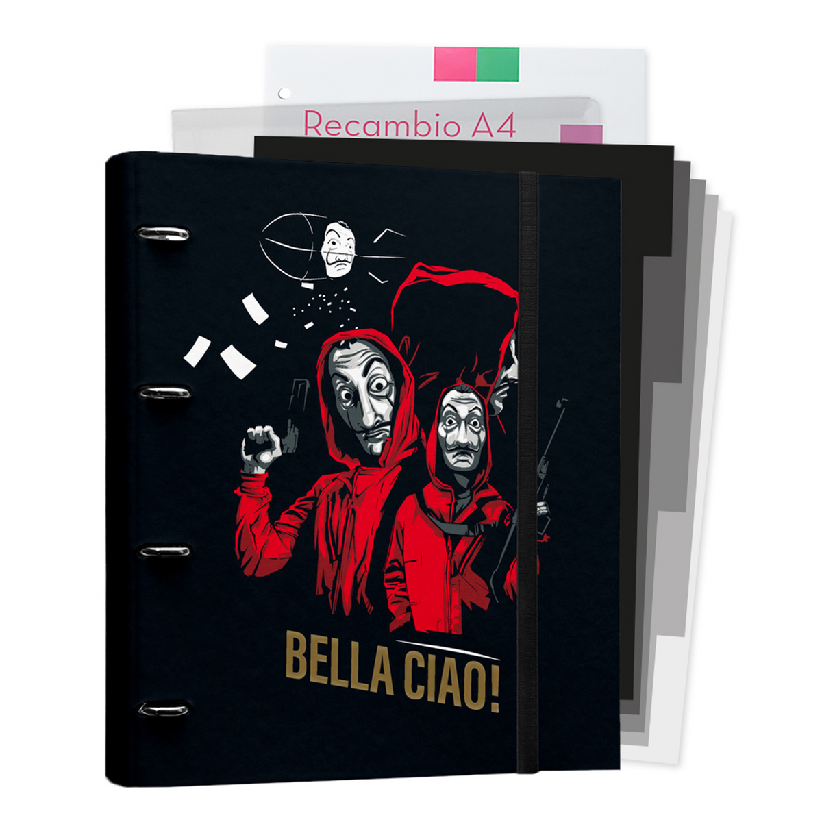 La Casa de Papel - Classeur Carpeblock à 4 anneaux Bella Ciao!