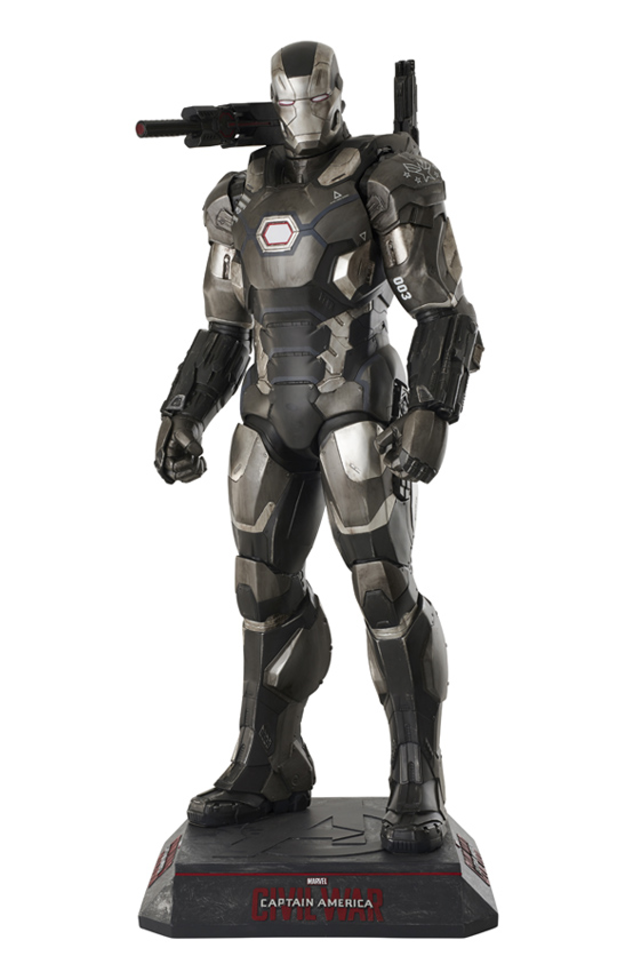 Captain America: Civil War - Statue taille réelle War Machine (Eclairage LED et base inclus) - flash vidéo