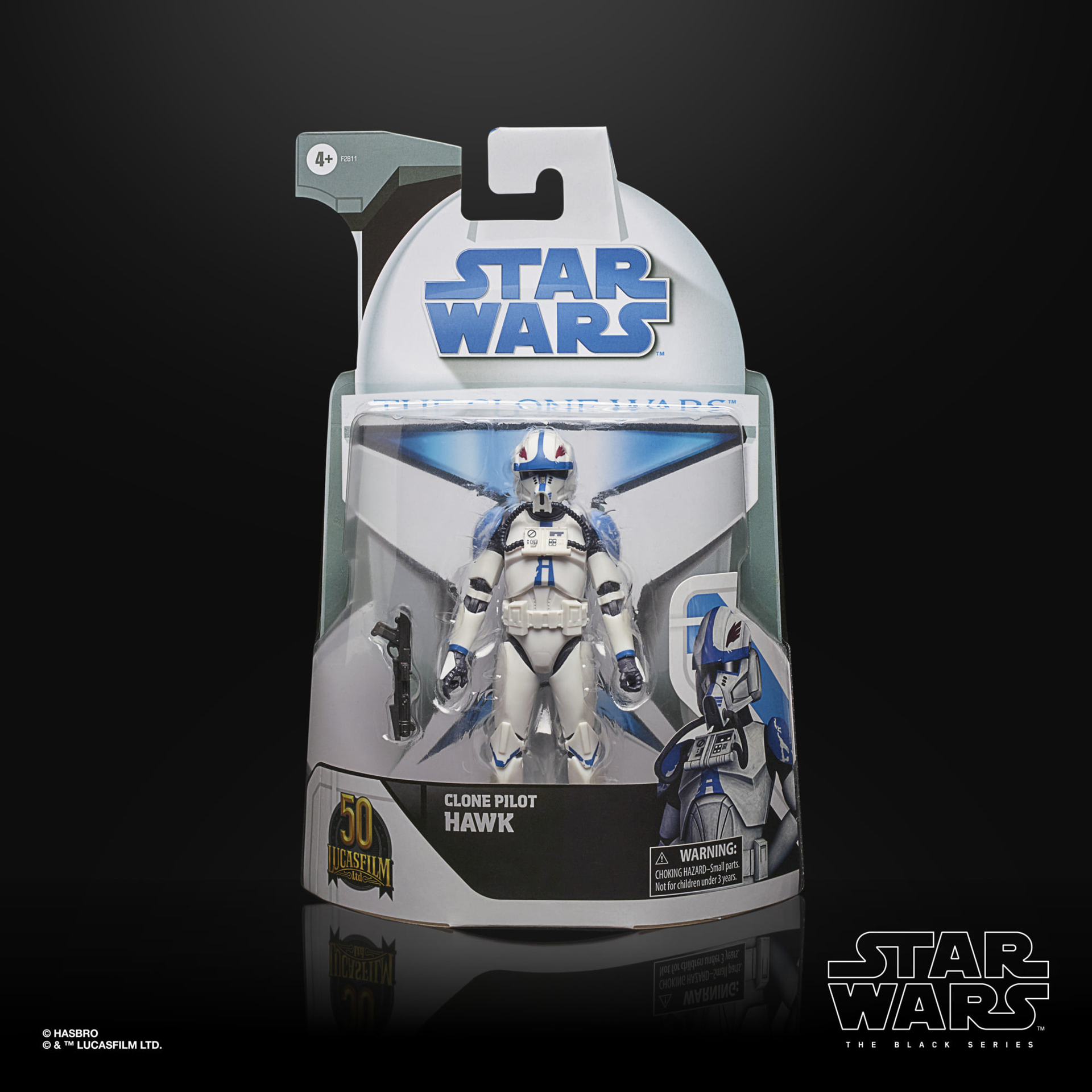 Star Wars The Black Series - Collection 50e Anniversaire de Lucasfilm - The Clone Wars Figurine d'action du Pilote Clone Hawk 15cm