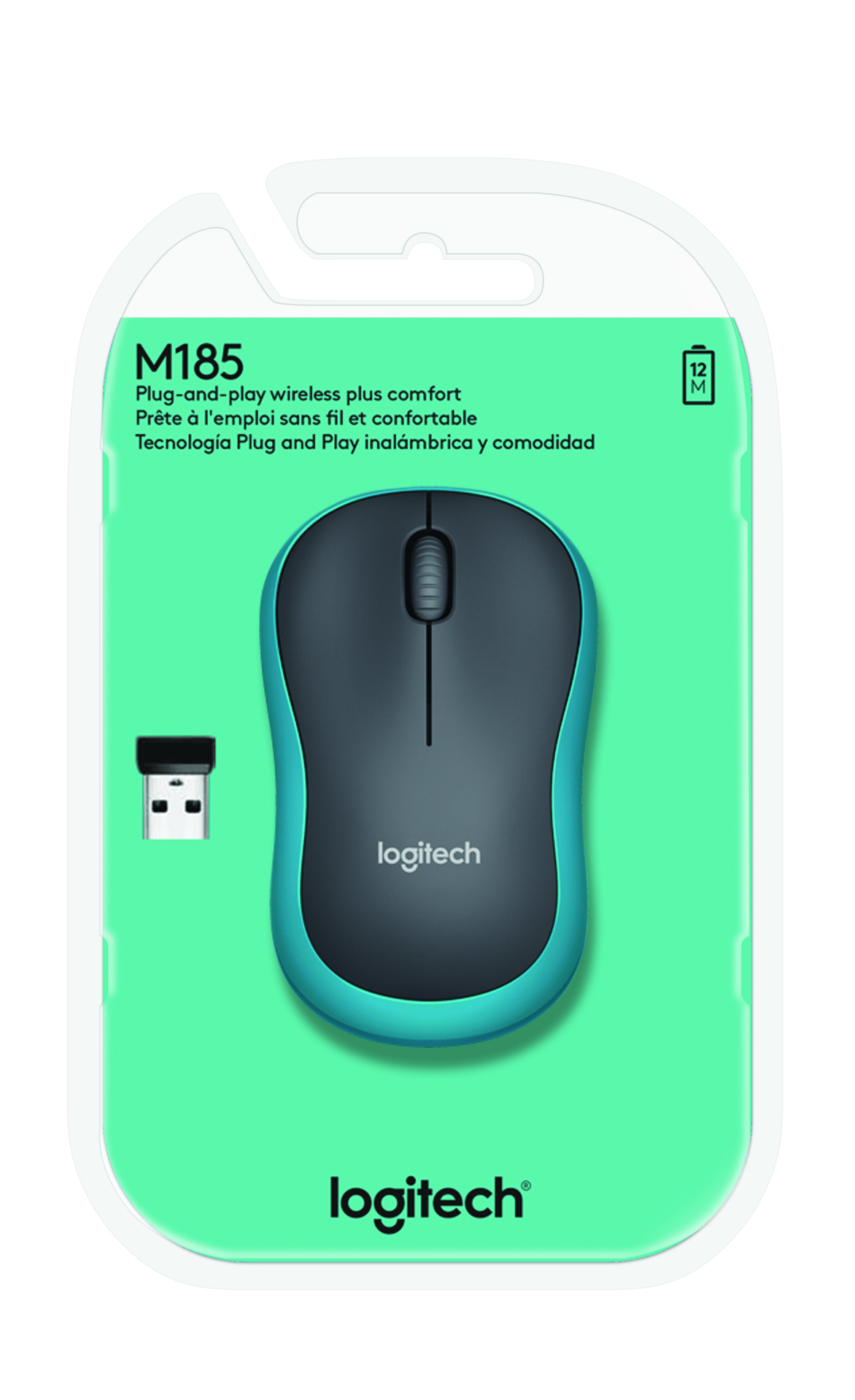 Logitech Souris sans fil M185 Grise - flash vidéo