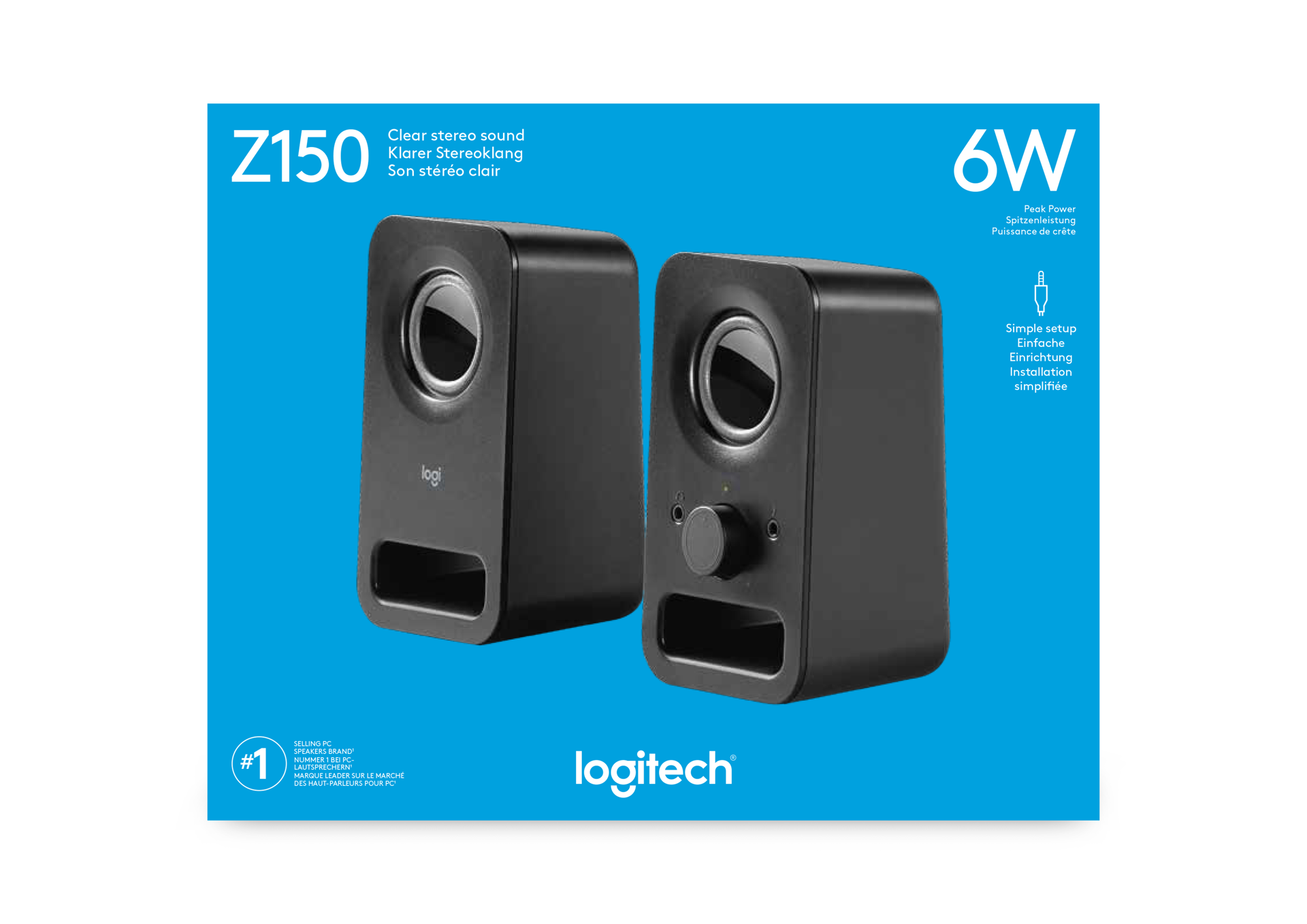 Logitech Haut-parleurs multimédia stéréo Z150 Noir - flash vidéo