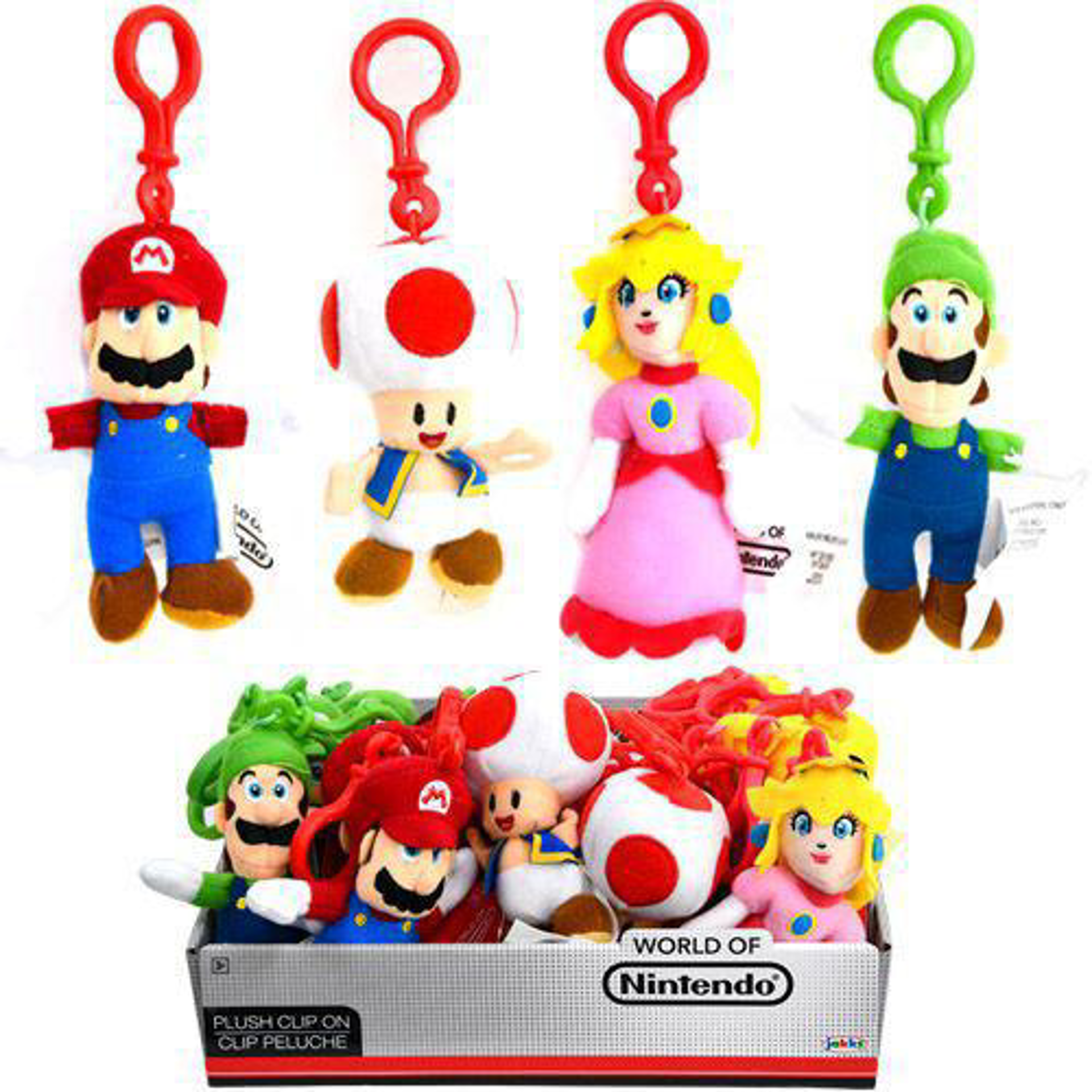 Nintendo - Super Mario Assortiment de peluches porte-clés 15cm (Display de 12 pièces)