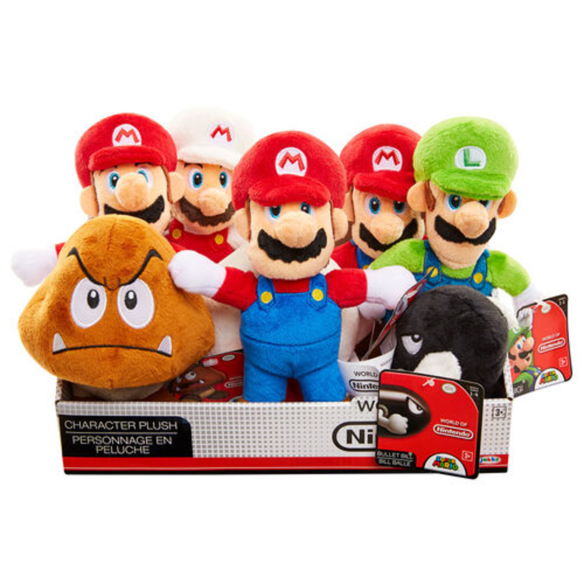 Nintendo - Super Mario Assortiment de peluches 20 cm (Display de 12 pièces aléatoires) - flash vidéo