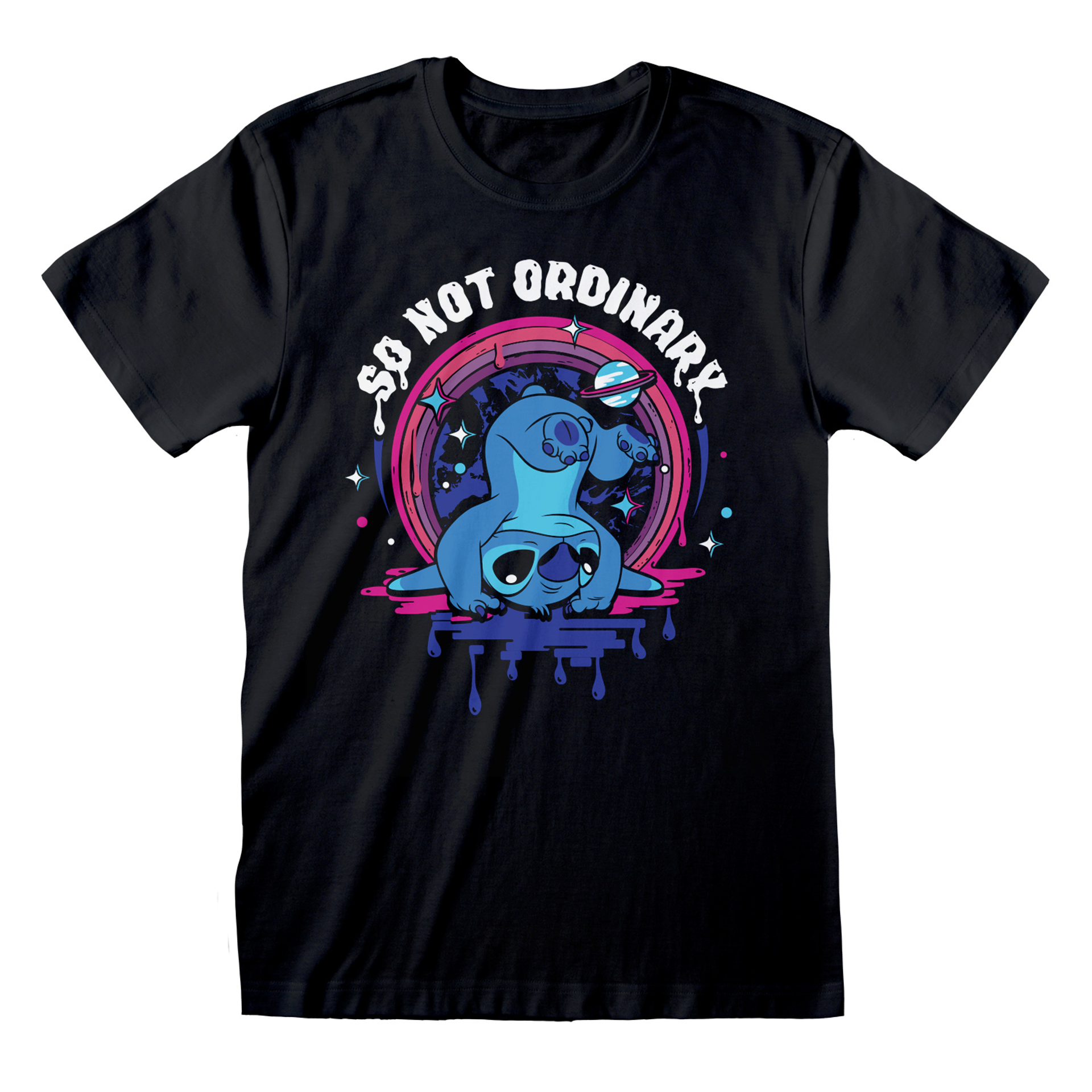Lilo & Stitch - T-shirt unisexe Noir "Not Ordinary" - M - flash vidéo