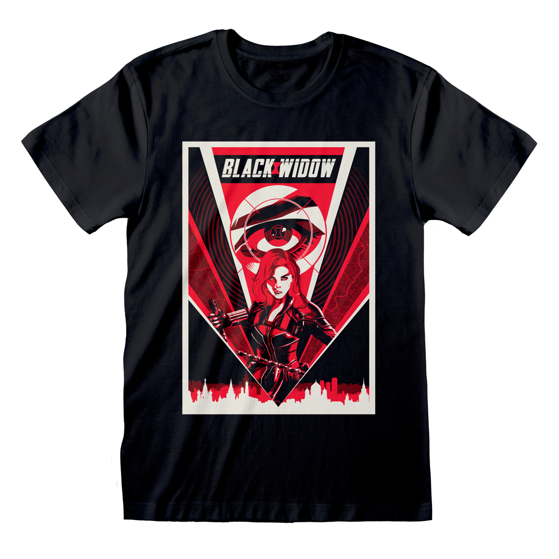 Marvel - T-shirt unisexe Noir Poster du film Black Widow - S - flash vidéo