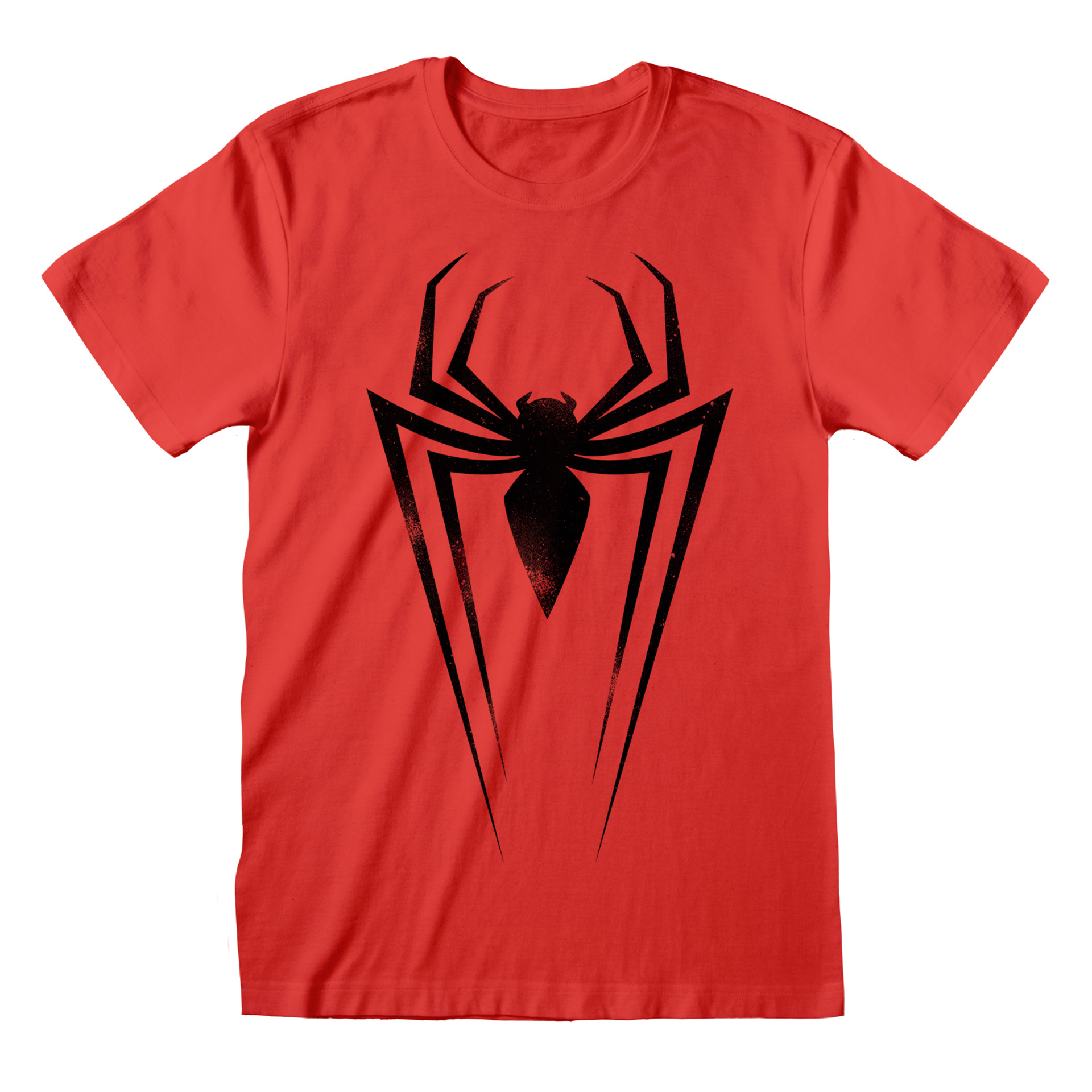 Marvel -  T-shirt unisexe Rouge Spider-Man Emblème noir de l'araignée - S