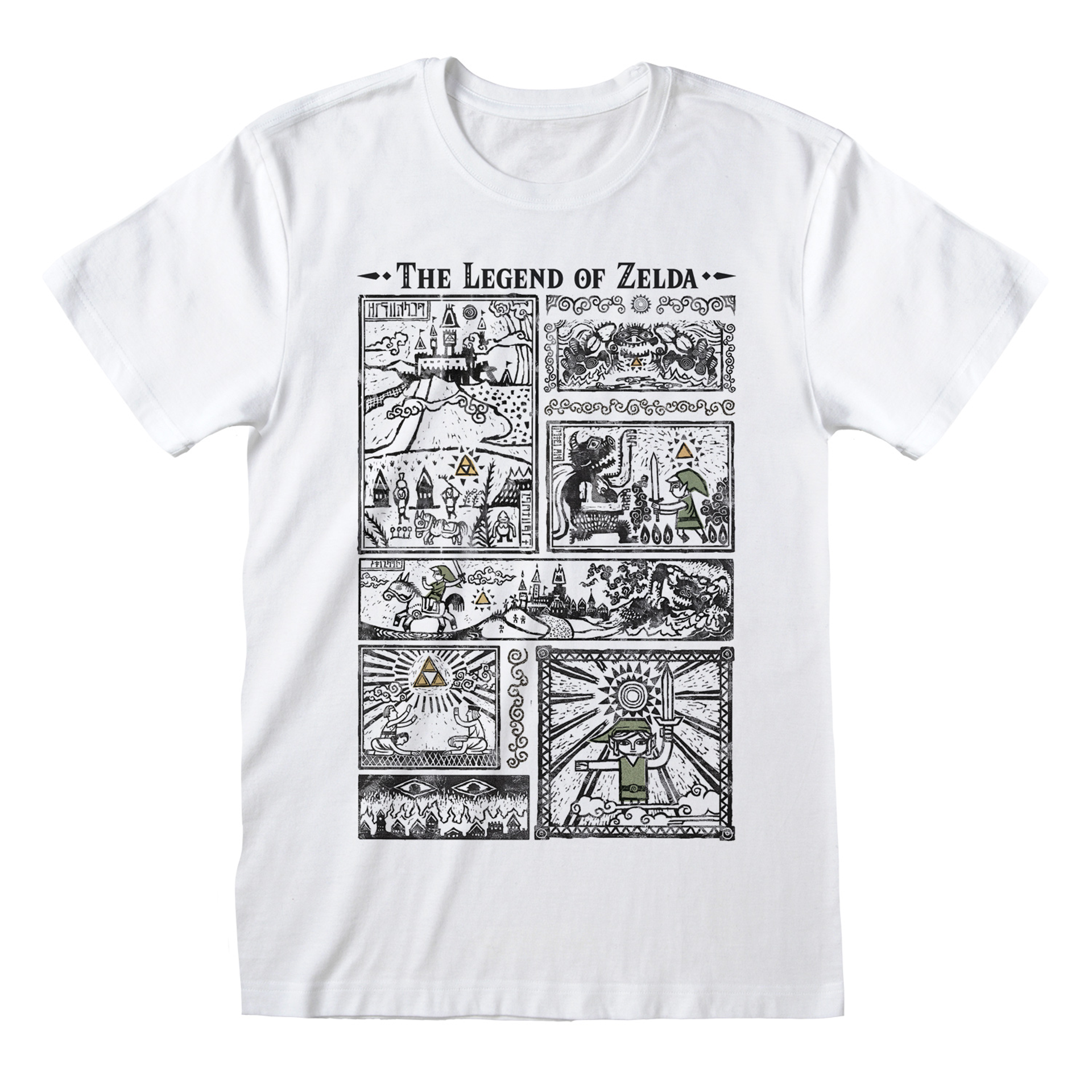 Nintendo - T-Shirt unisexe Blanc The Legend of Zelda Dessins - M - flash vidéo