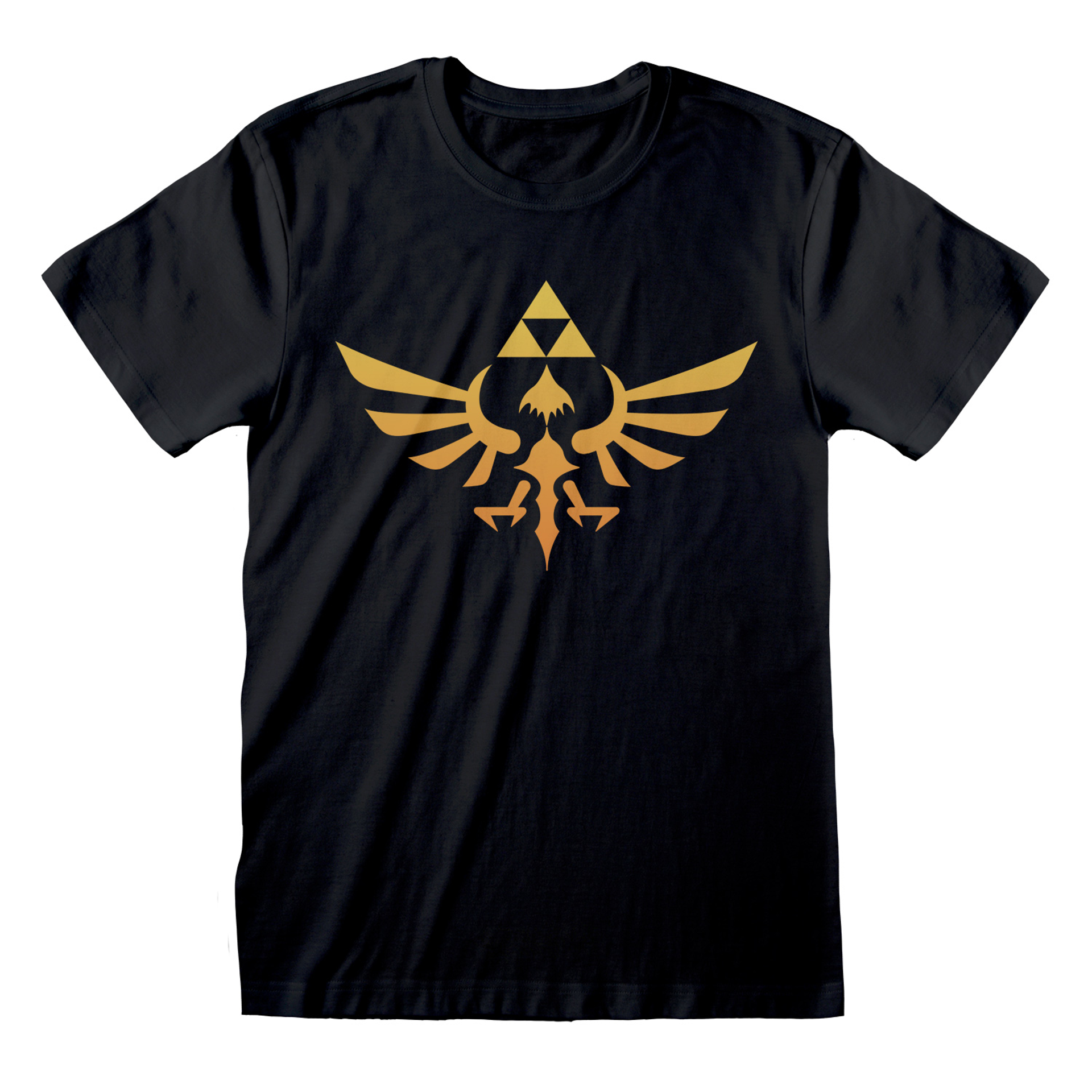 Nintendo - T-Shirt ajusté Noir The Legend of Zelda Logo du Royaume d'Hyrule - L