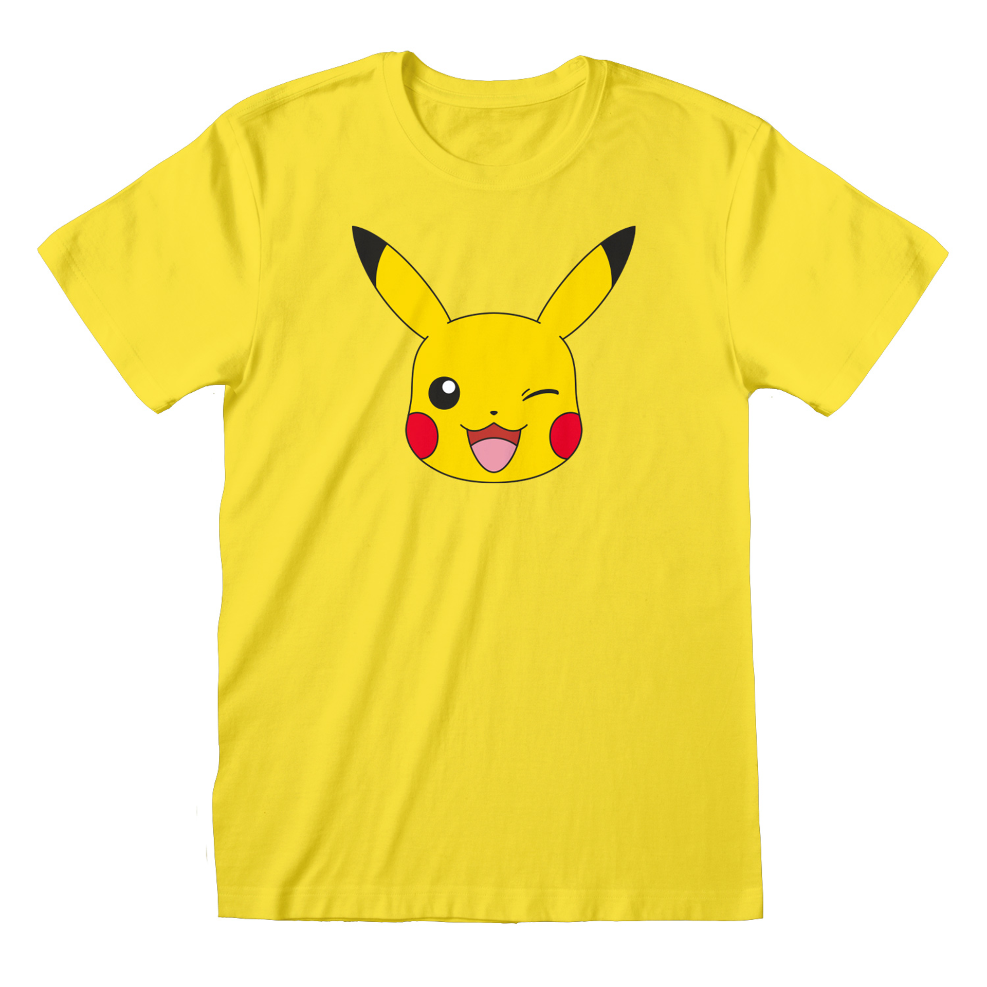 Nintendo - T-Shirt unisexe Jaune Pokémon Tête de Pikachu - L