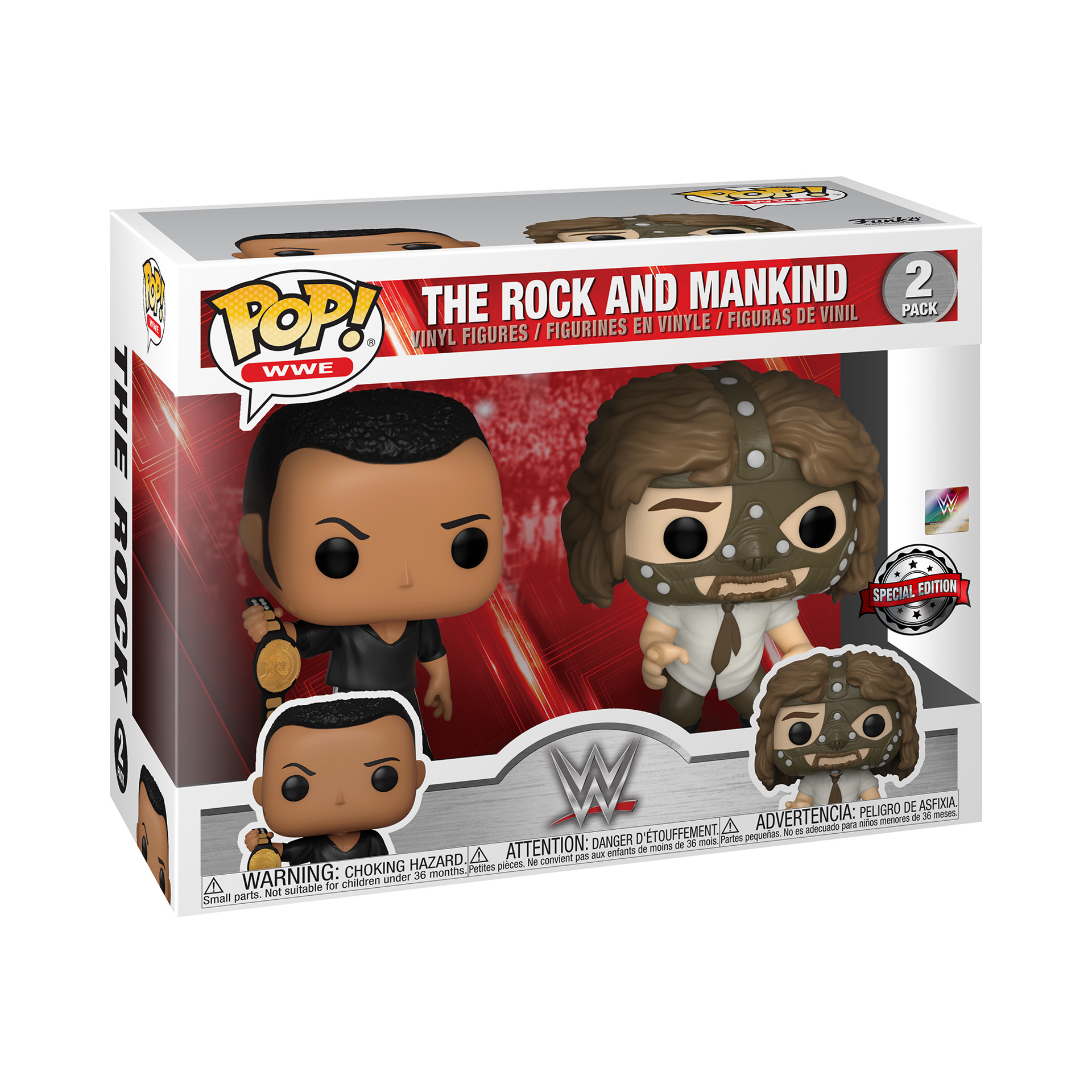 Funko Pop! 2-Pack: WWE - The Rock and Mankind (Metallic) - US Exclusive ENG Merchandising - flash vidéo