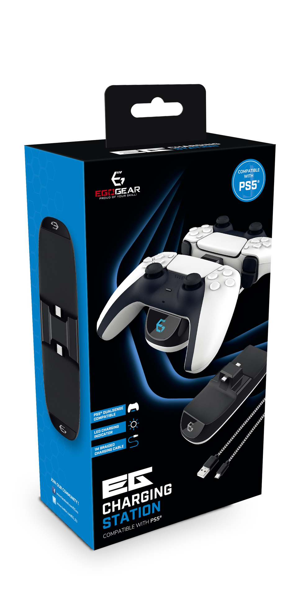 EgoGear - Station de recharge double SCH25 Noire pour DualSense PS5