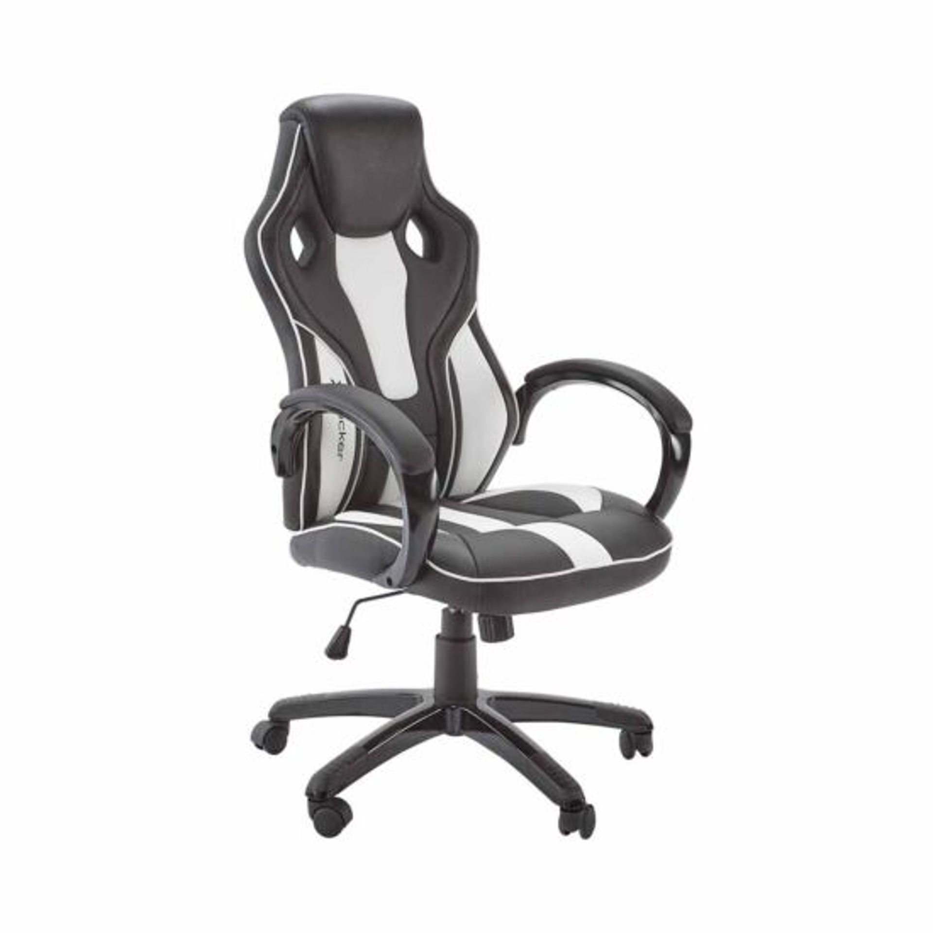 X Rocker - Maverick Height Adjustable Black & White Office Gaming Chair with Natural Lumbar support
