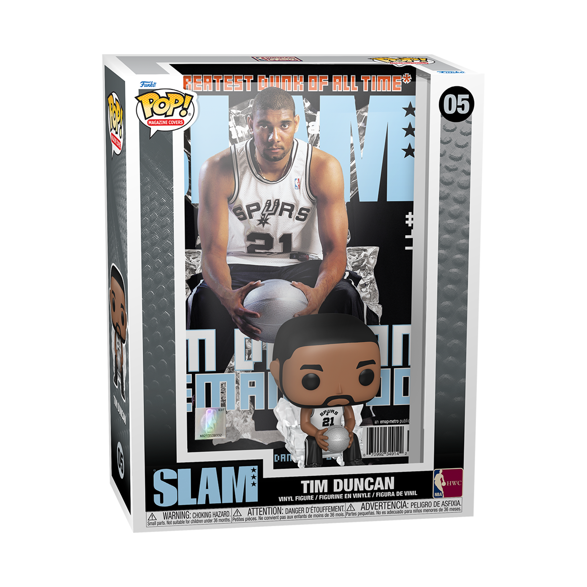Funko Pop! NBA Cover: SLAM Mag - Tim Duncan - flash vidéo