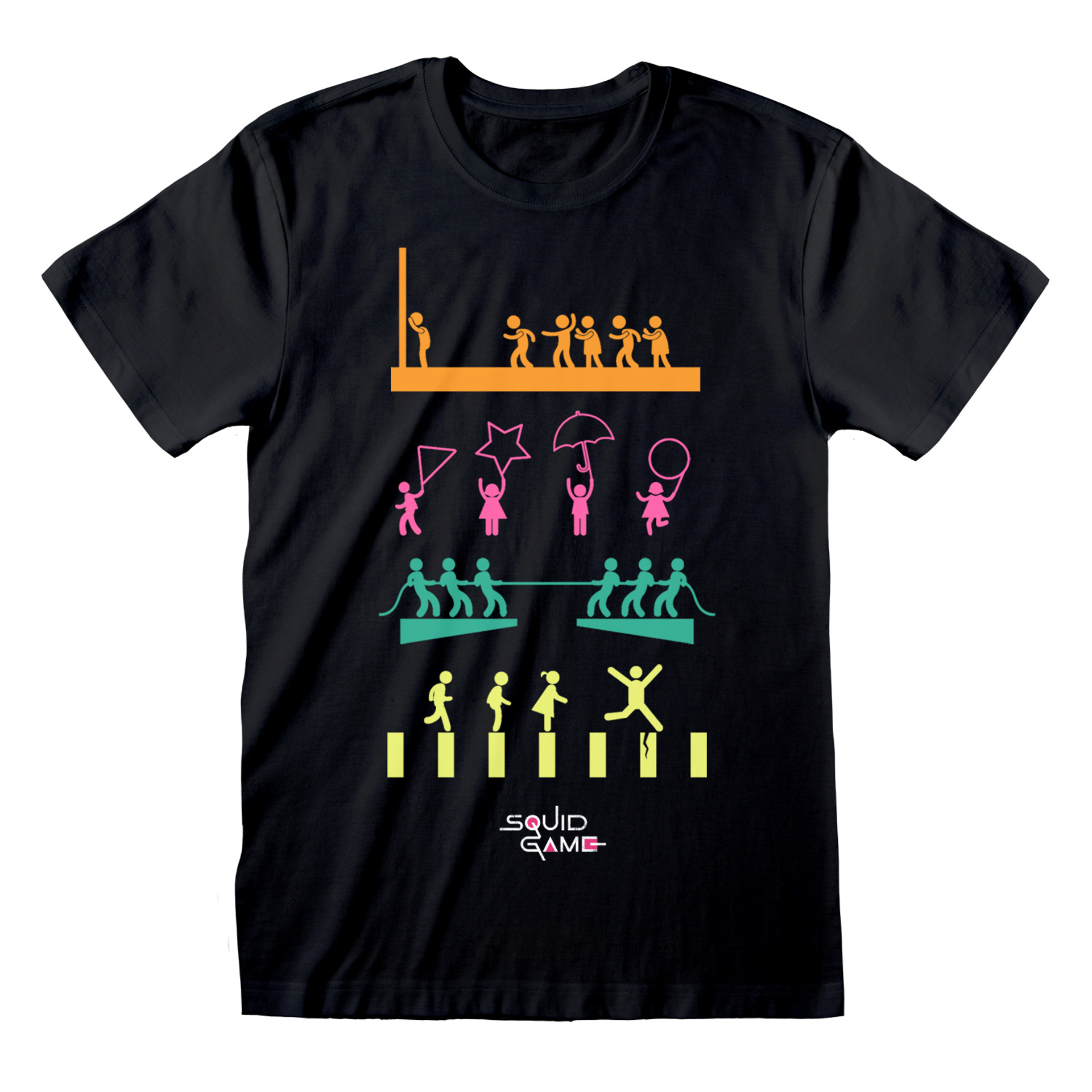 Squid Game - T-shirt unisexe Noir Jeux - S - flash vidéo