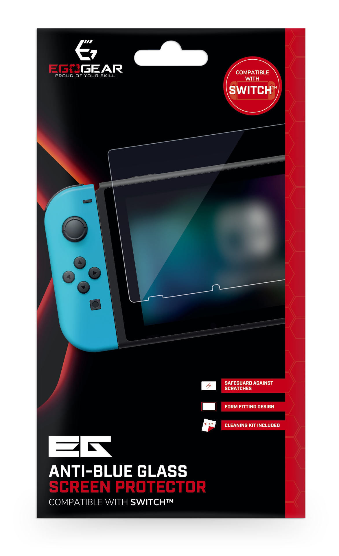 EgoGear - Protecteur d'écran en verre anti-lumière bleue SPR10 pour Nintendo Switch