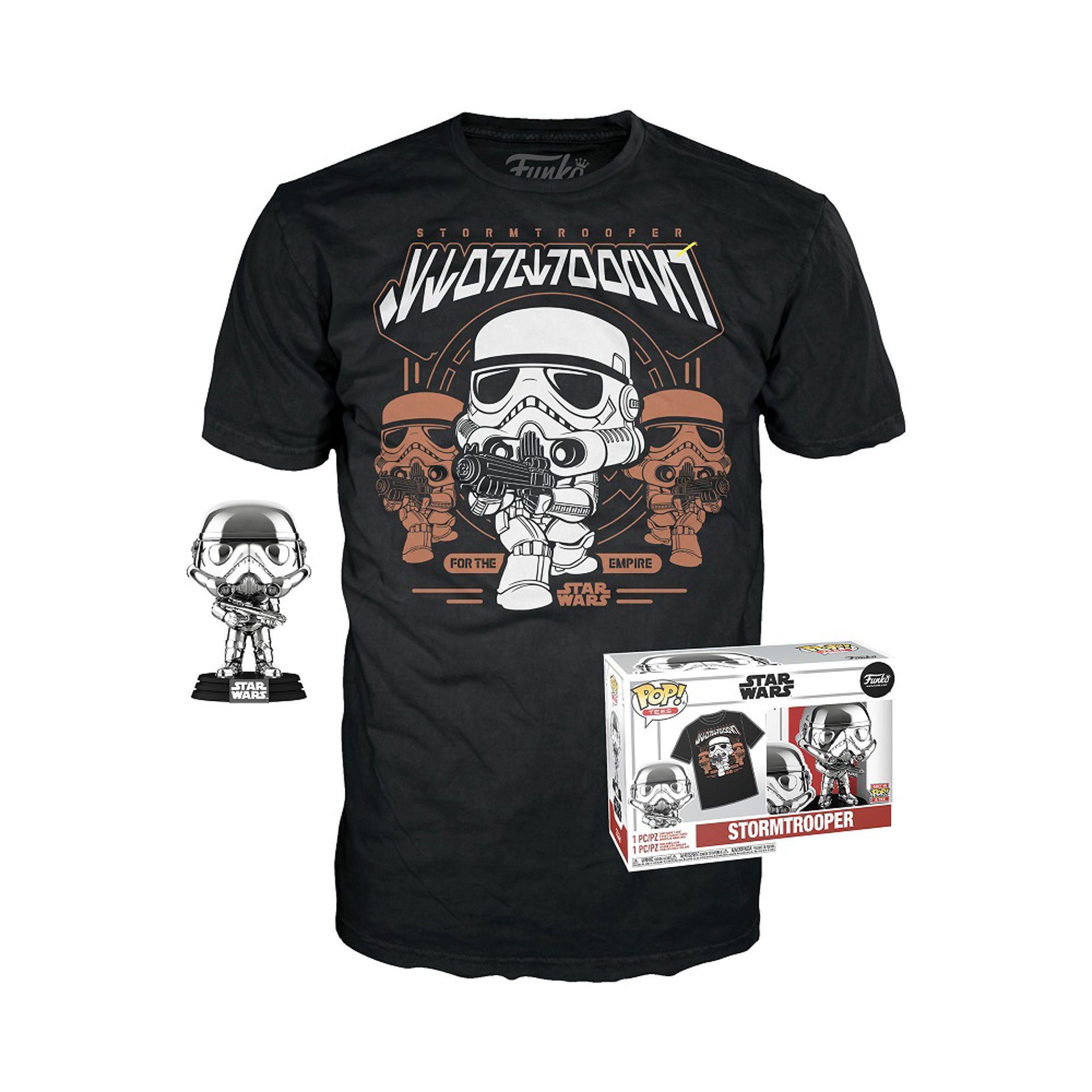 Funko Pop! & Tee: Star Wars - Stormtrooper (Gold Chrome) - L - flash vidéo