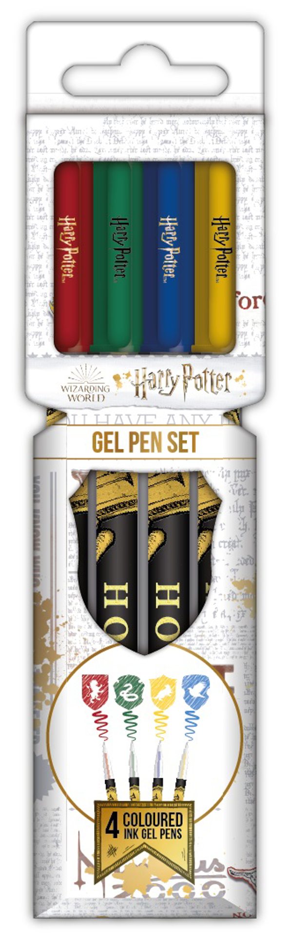 Harry Potter - Ensemble de stylos à encre gel aux couleurs des Maisons de Poudlard