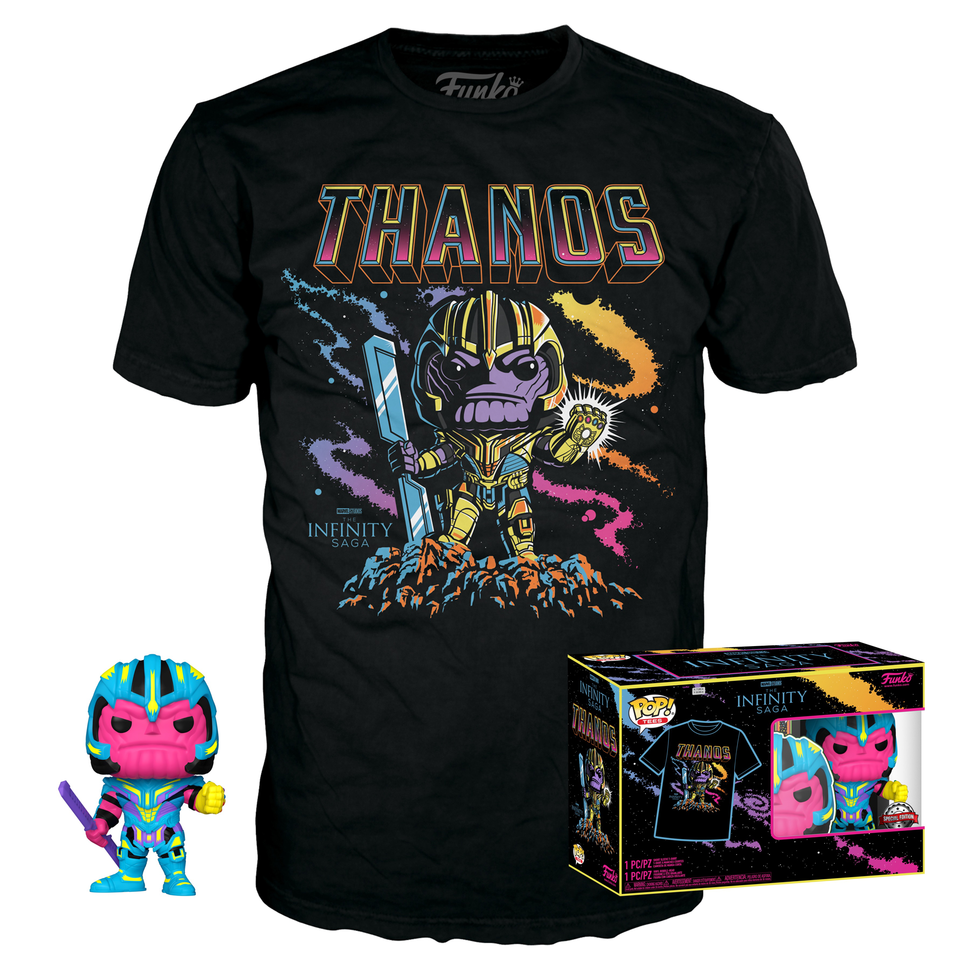 Funko Pop! & Tee: Marvel - Thanos (Blacklight) - L - flash vidéo