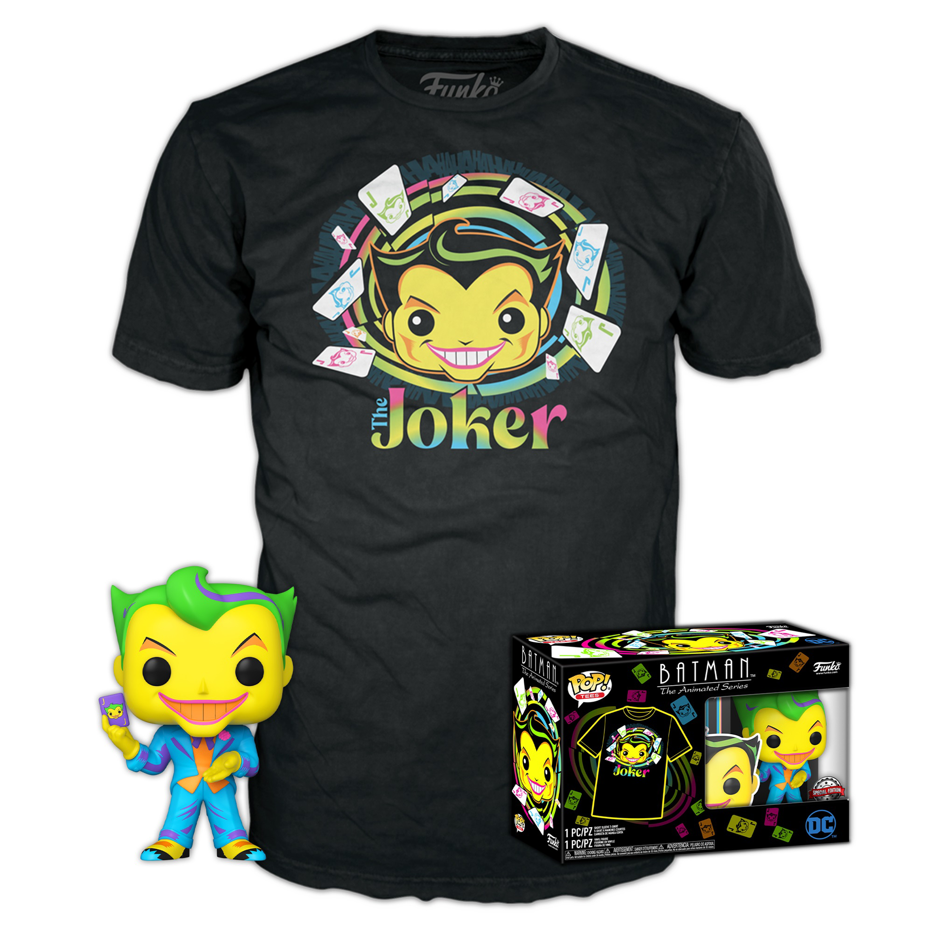 Funko Pop! & Tee: DC Comics - The Joker (Blacklight) - S - flash vidéo