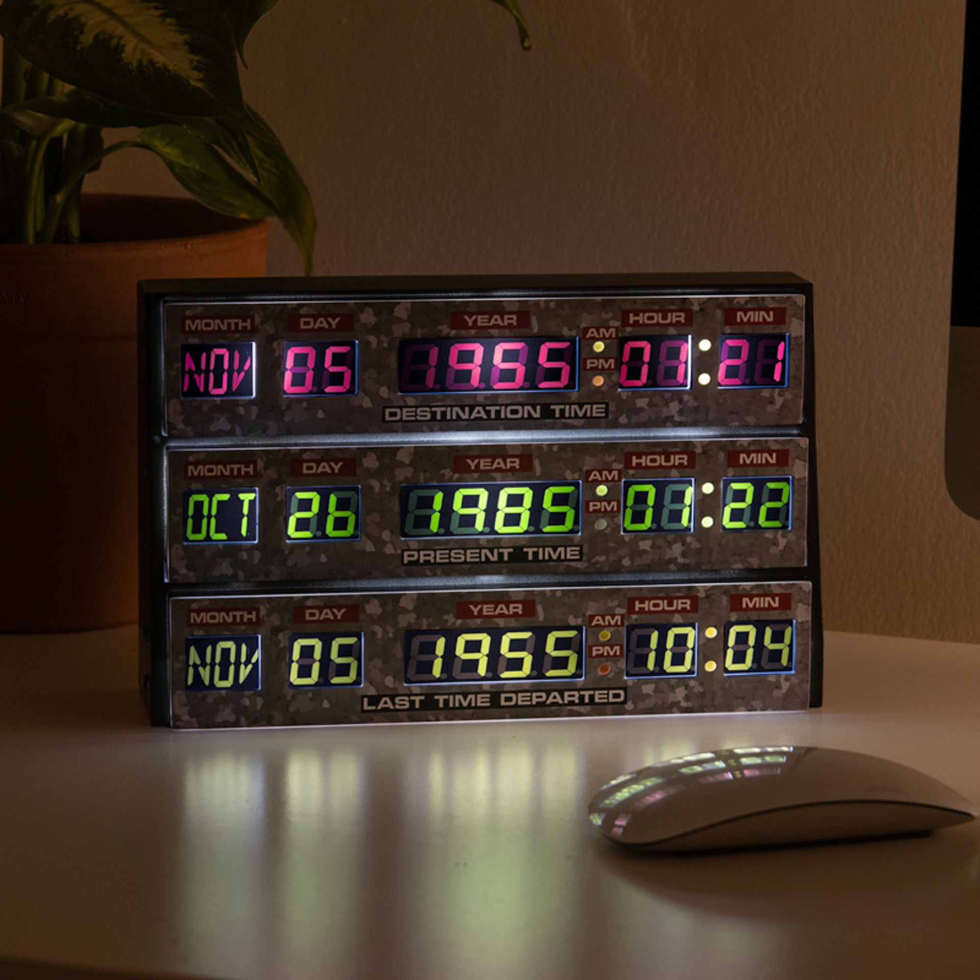 Retour vers le futur - Lampe de bureau / Applique murale 3D Console de la machine à remonter le temps de la DeLorean