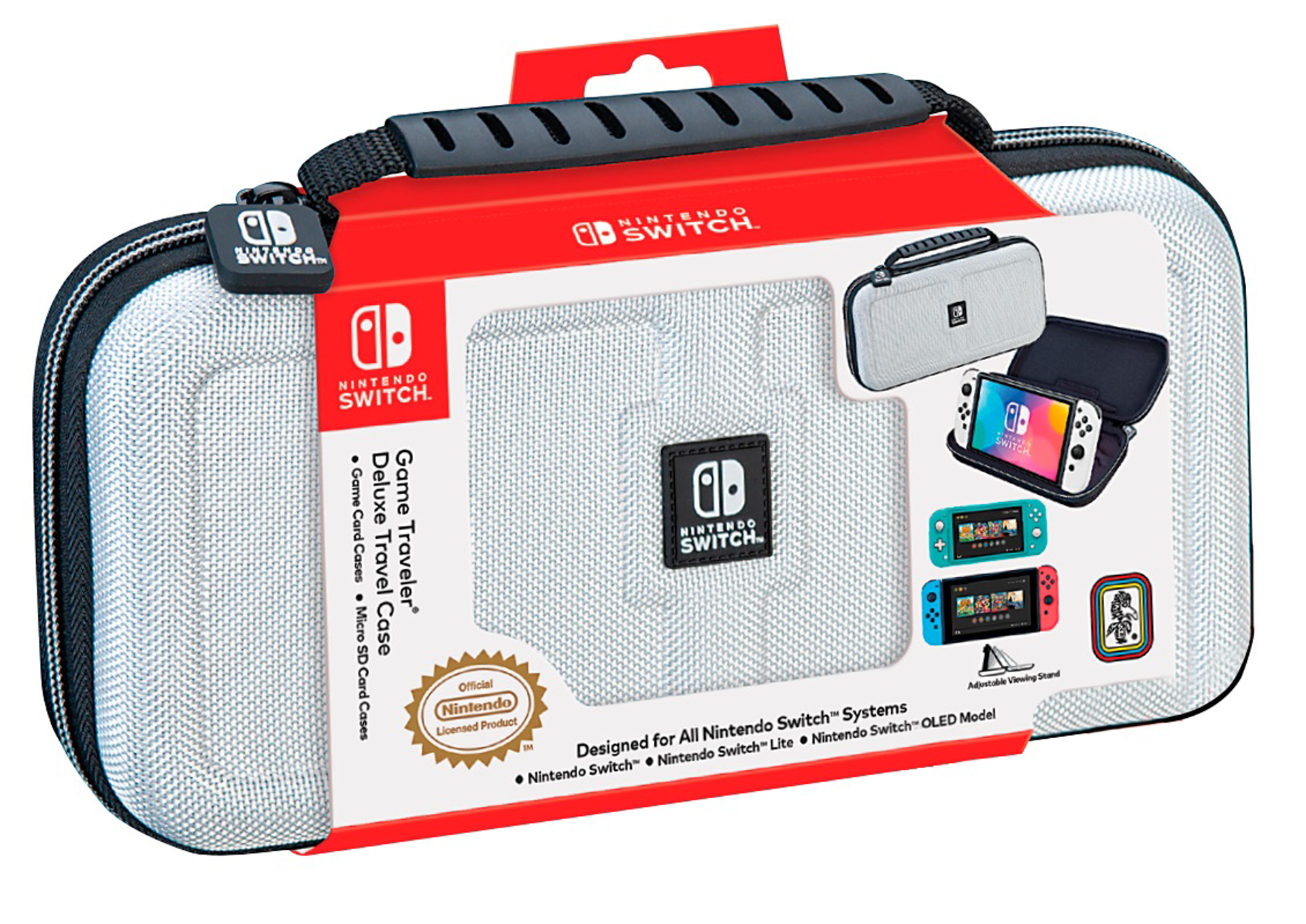 Nacon Game Traveller Deluxe Travel Case blanche pour Nintendo Switch, Switch lite et Switch OLED