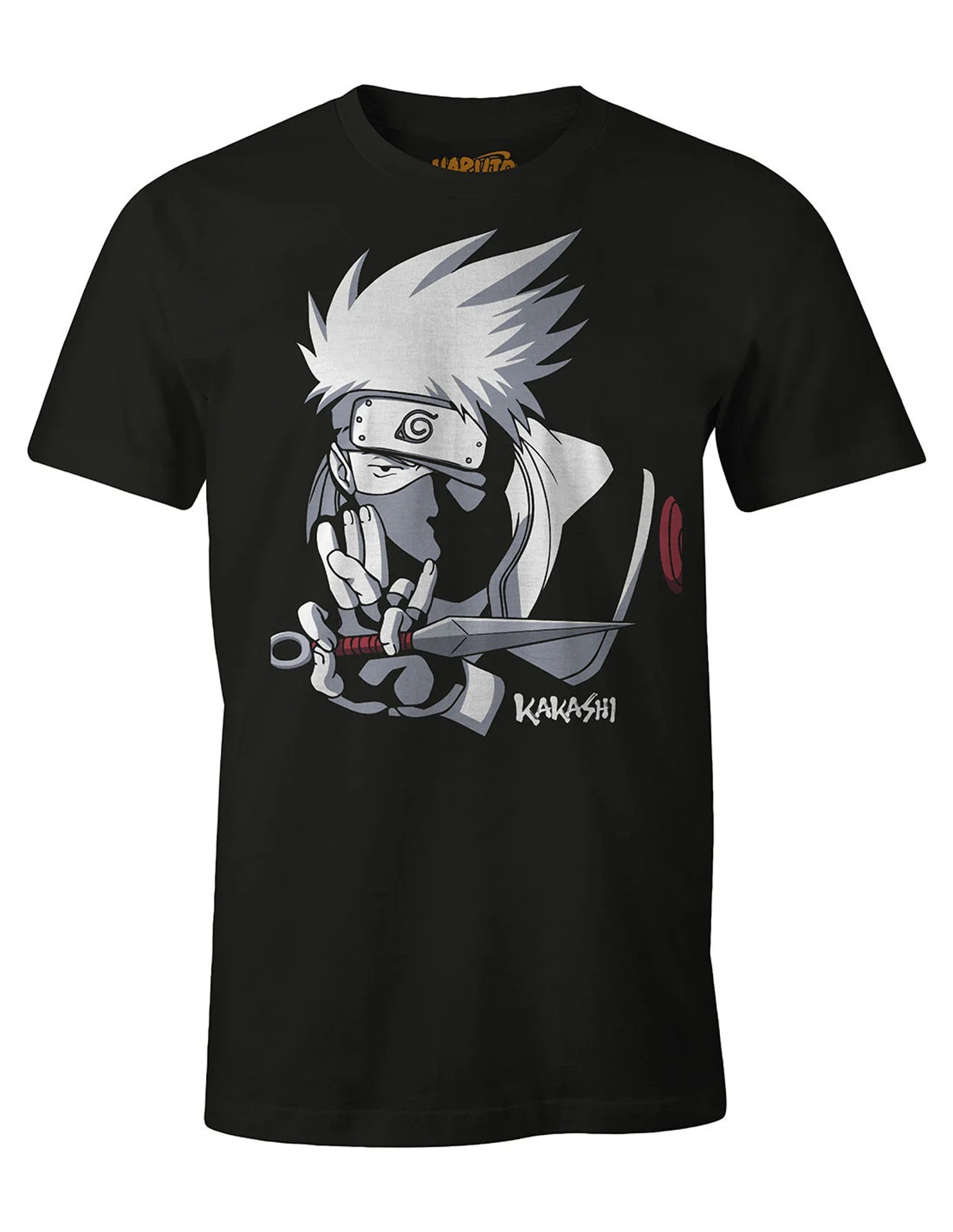 Naruto - T-shirt Noir Kakashi - M - flash vidéo