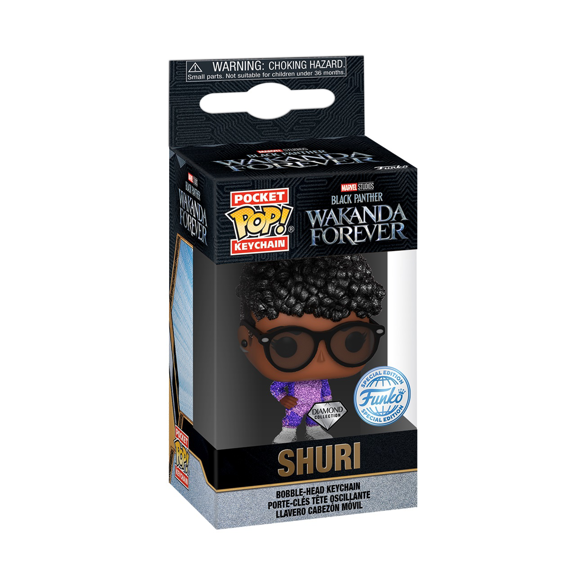 Funko Pocket Pop! Keychain: Marvel: Black Panther: Wakanda Forever - Shuri (Diamond Glitter) - flash vidéo